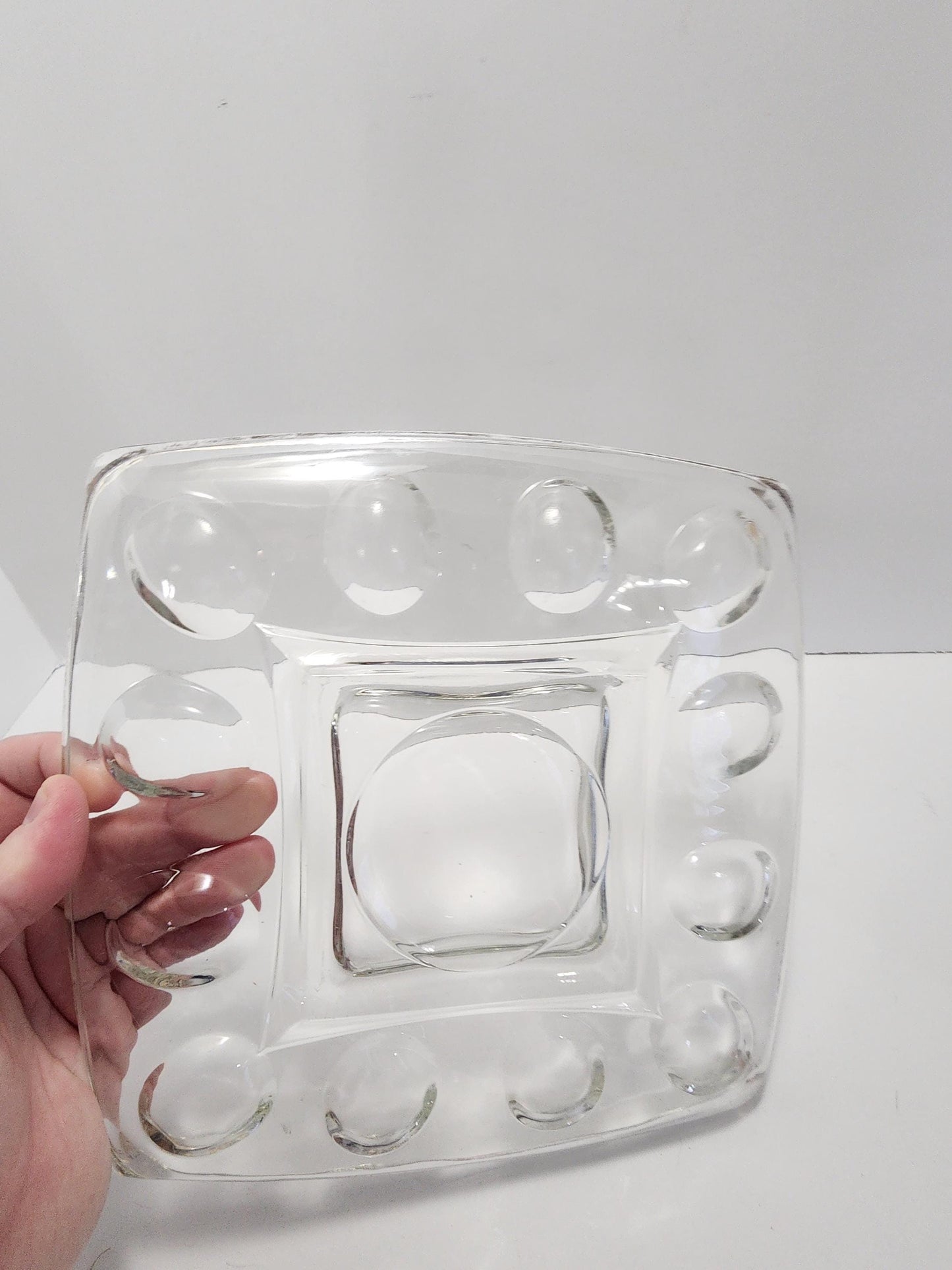 1980's Glass Egg Tray Serving Platter - Platters - Serving Tray - Serving Platters - Eggs - Egg Tray - Vintage Glass - Egg Serving Tray