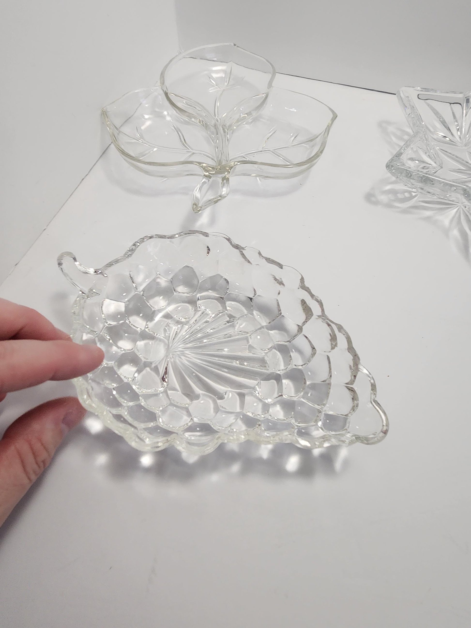Vintage Shaped Serving Dishes - Bowls - Dishes - Serving Tray - Candy Dish - Grapes - Stars - Vintage Glass - Kitchen