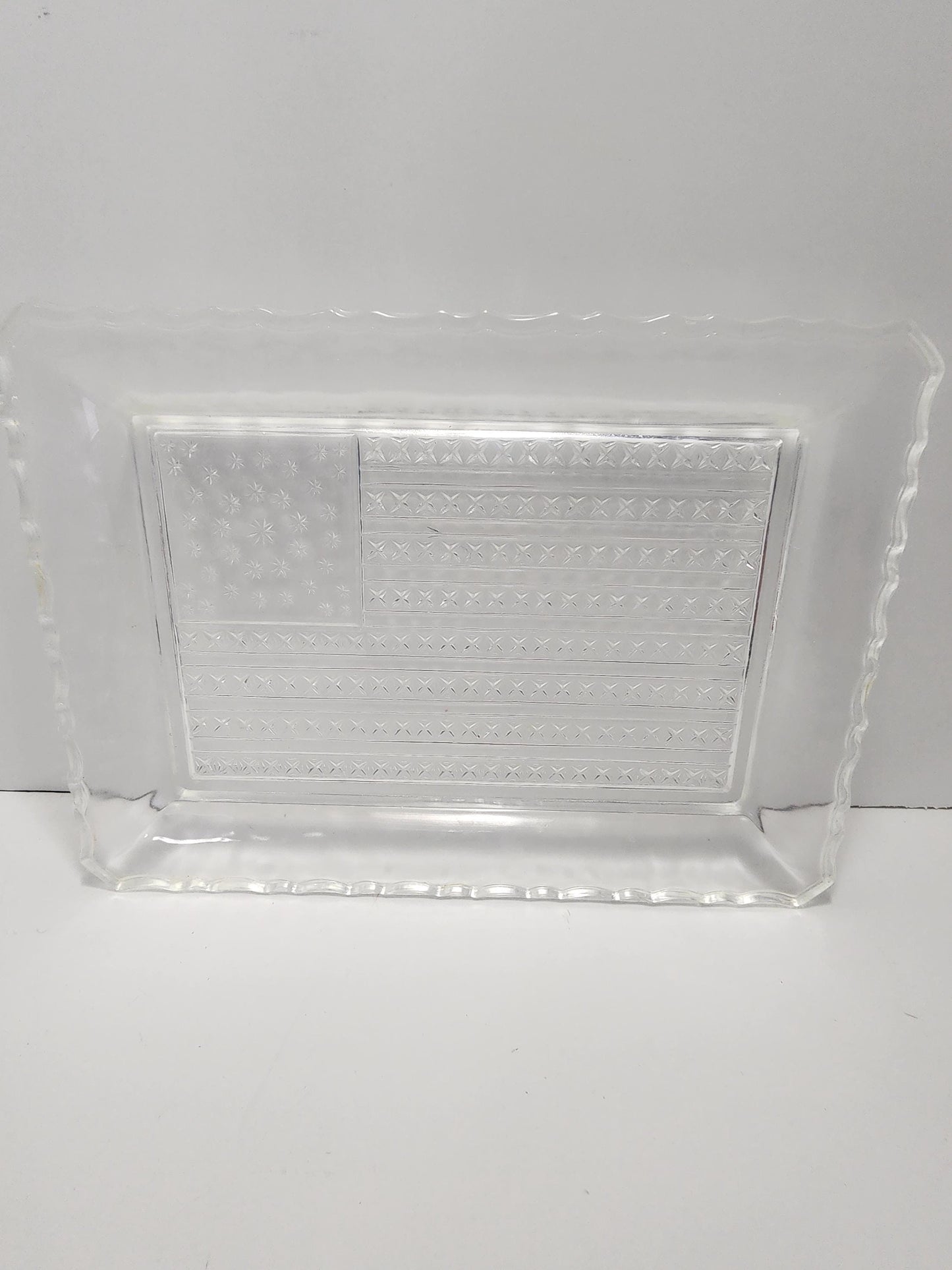 Vintage Colonial American Flag Glass Mold Serving Dish - American - American Flag - Glass - RARE - Colonial - Dish - Serving Tray