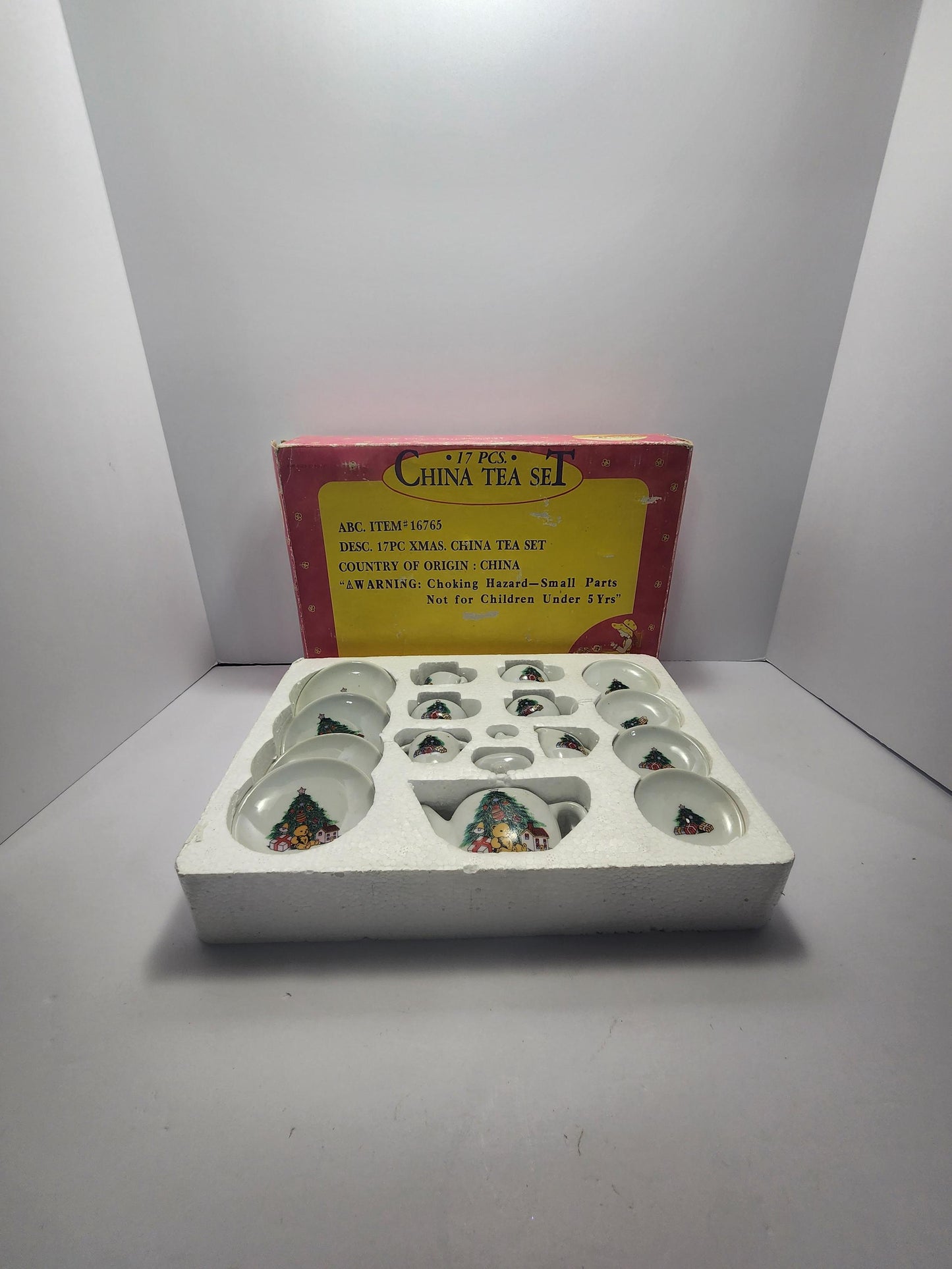 Children's Vintage 1980's Minature 17 Piece Non Toxic Tea Set EXCELLENT CONDITION - Minatures - Tea - Tea Set - Minature Tea Set - Children