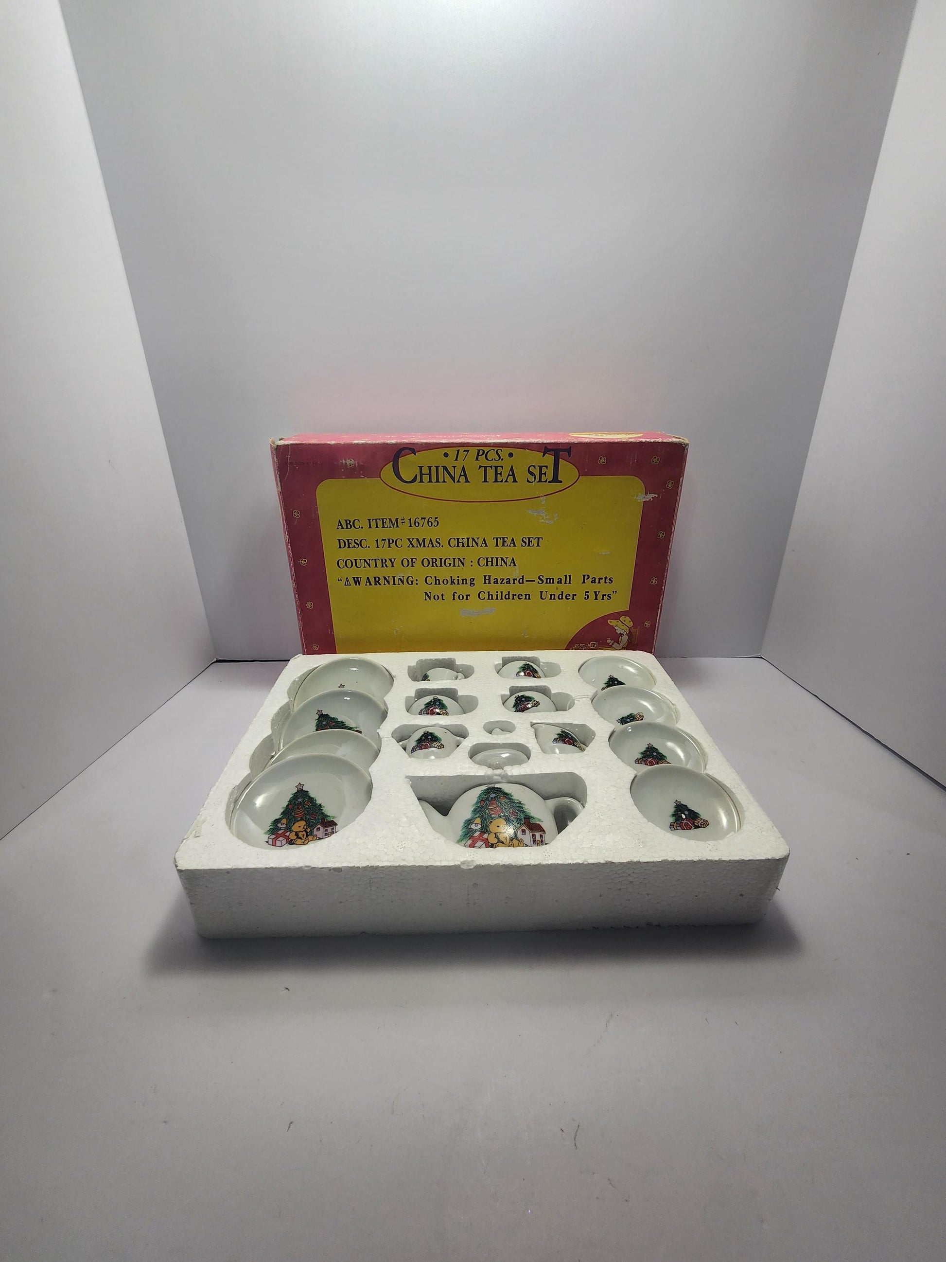 Children's Vintage 1980's Minature 17 Piece Non Toxic Tea Set EXCELLENT CONDITION - Minatures - Tea - Tea Set - Minature Tea Set - Children