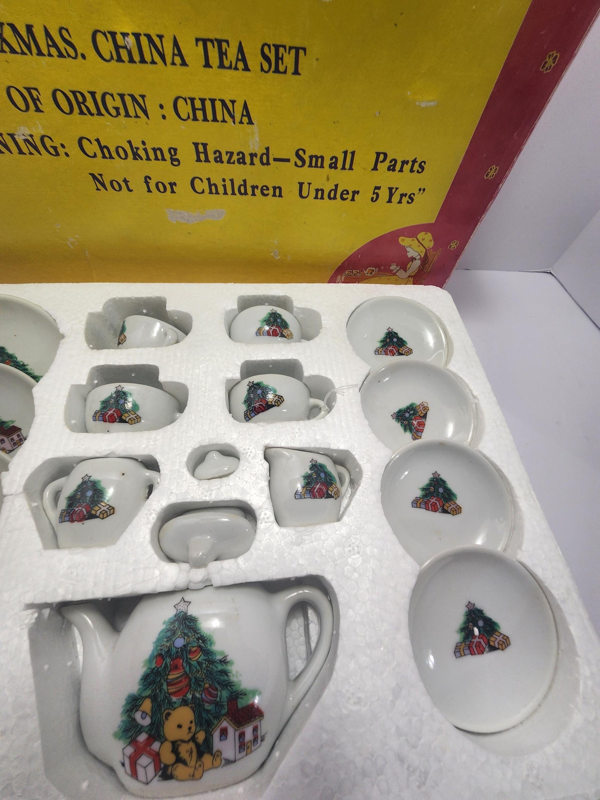 Children's Vintage 1980's Minature 17 Piece Non Toxic Tea Set EXCELLENT CONDITION - Minatures - Tea - Tea Set - Minature Tea Set - Children
