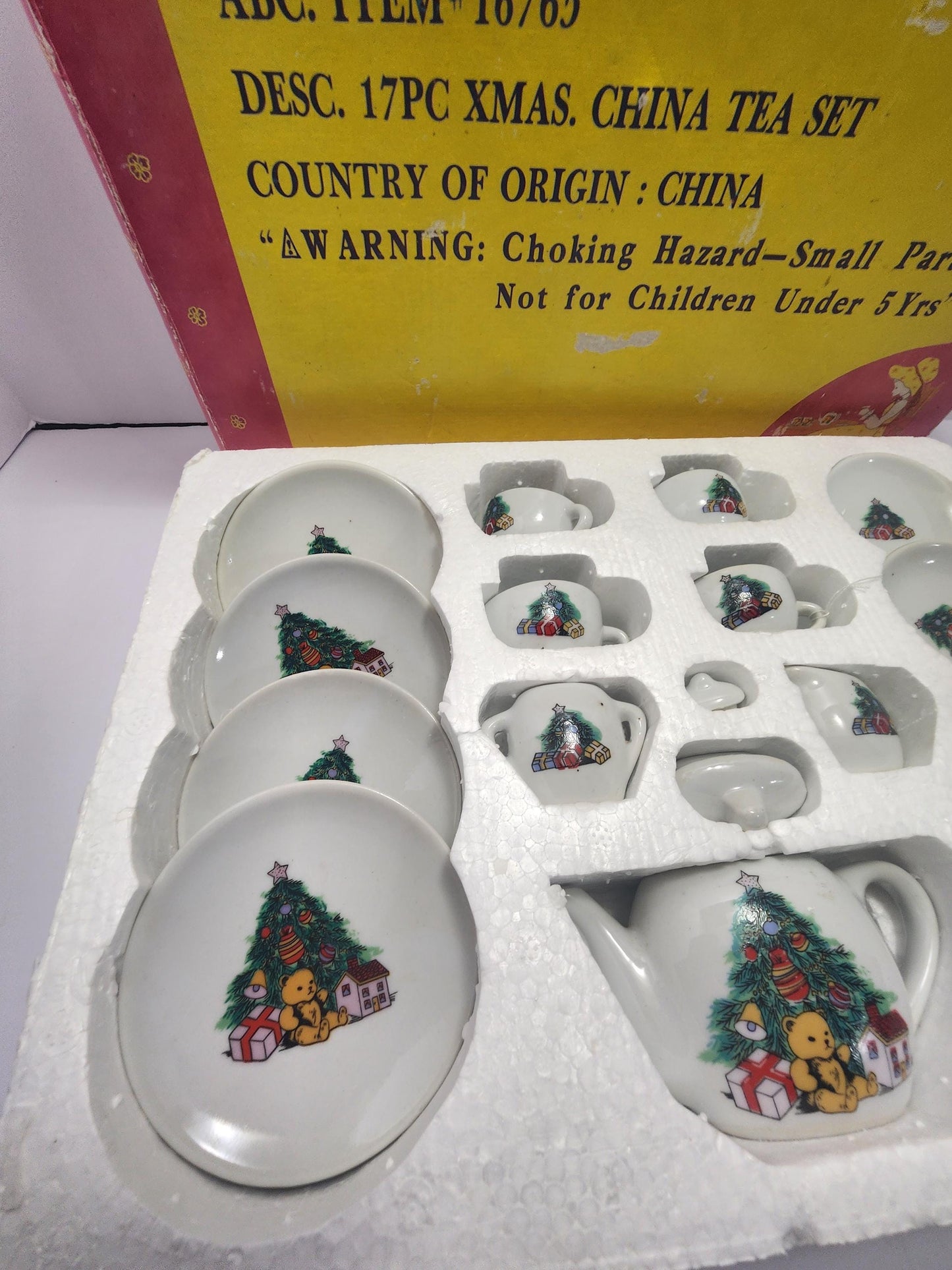 Children's Vintage 1980's Minature 17 Piece Non Toxic Tea Set EXCELLENT CONDITION - Minatures - Tea - Tea Set - Minature Tea Set - Children