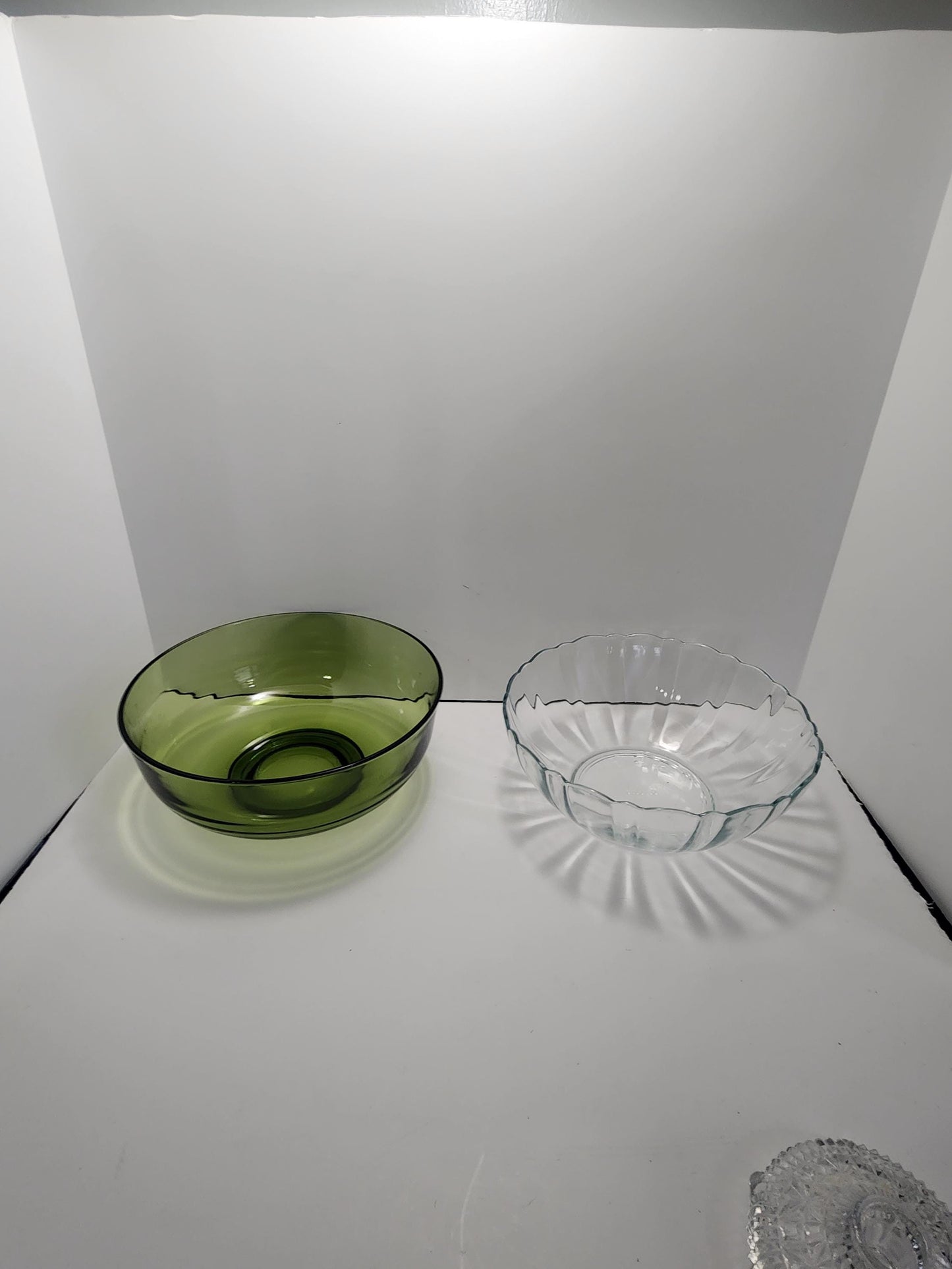 Glass Serving Bowls - Depression Glass - Green Glass - Arrco Glass - Arco - Serving - Serving Bowls - Glass Bowls - Vintage Glass