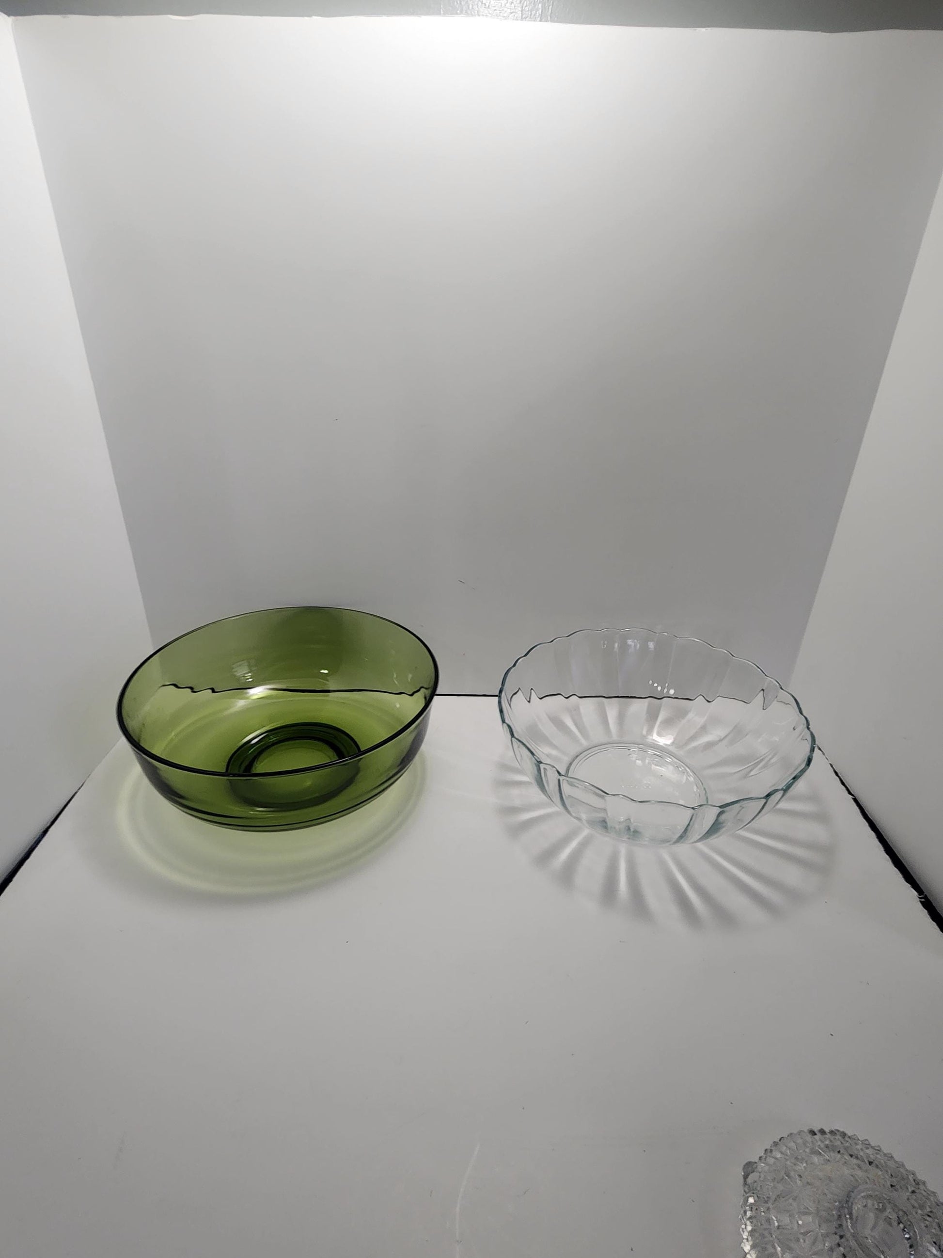 Glass Serving Bowls - Depression Glass - Green Glass - Arrco Glass - Arco - Serving - Serving Bowls - Glass Bowls - Vintage Glass