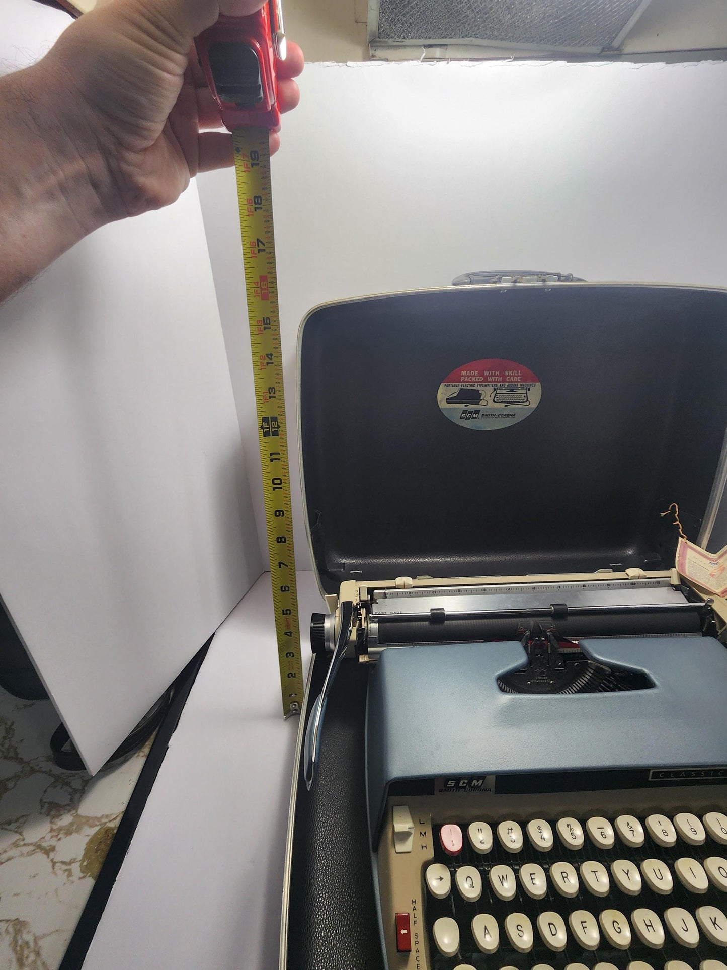 1966 Techno Blue Smith Corona Classic 12 Typewriter With Briefcase - Briefcase - Typewriter - Antiques - 1960's - Vintage Typewriter - Techn