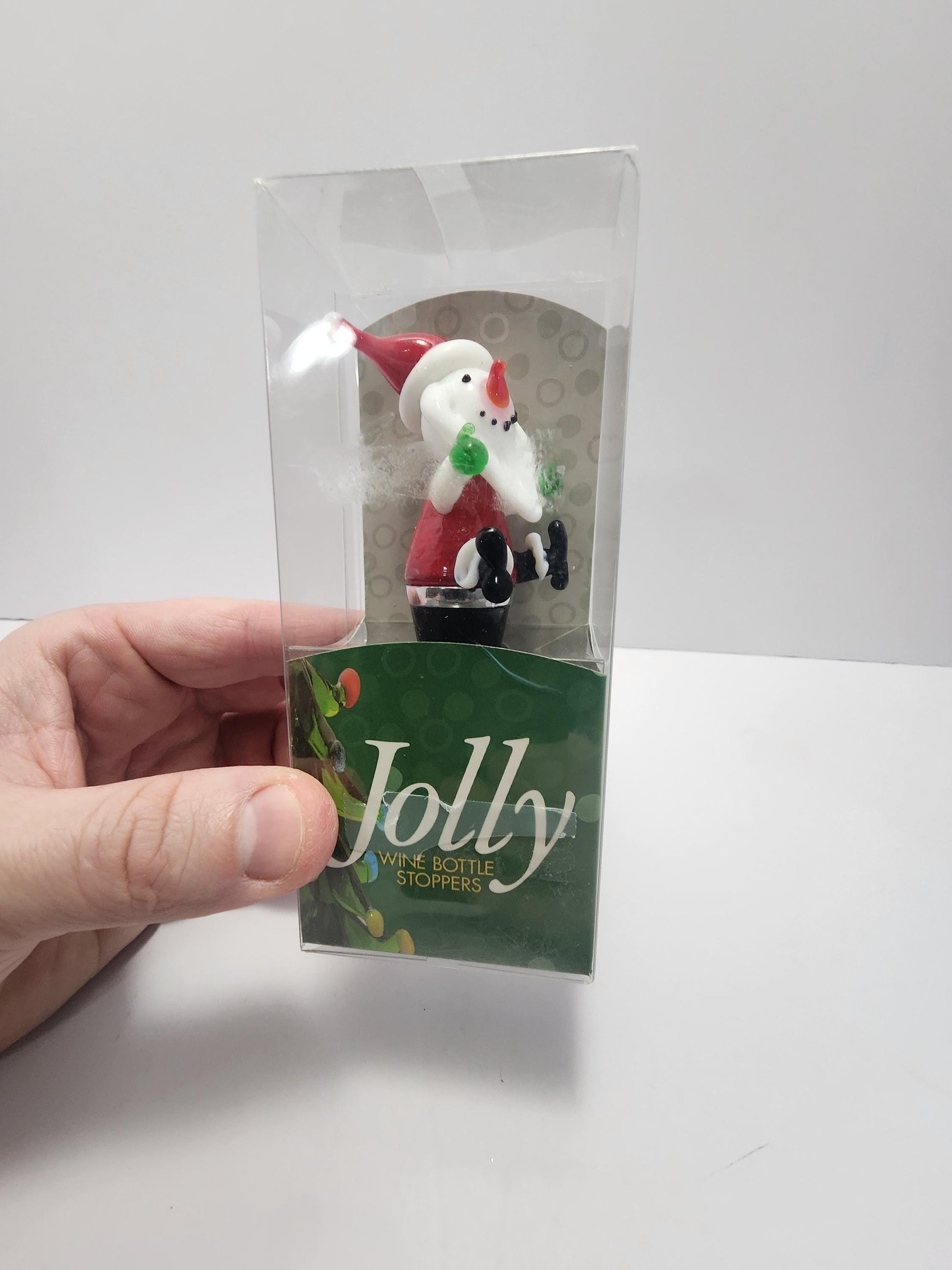 Santa Snowman Jolly Christmas Wine Topper - Wine Stopper - Wine Topper - Jolly - Christmas - Wine - Wine Drinkers - Christmas Decor