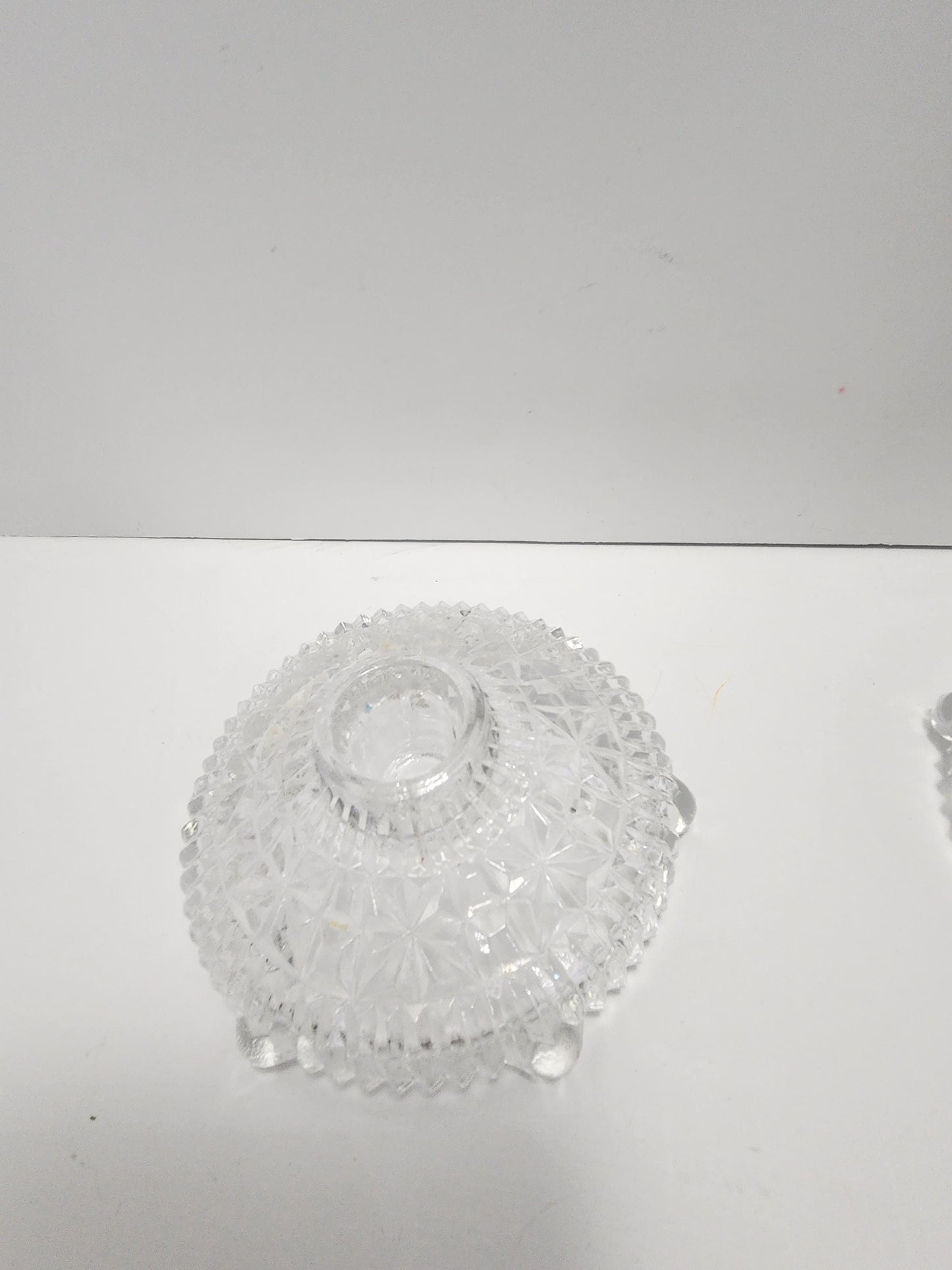 1960's Anchor Hocking Stars And Bars Vintage Crystal Glass Candlestick Holders - Candles - Candlestick Holders - Stars And Bars - Anchor Hoc