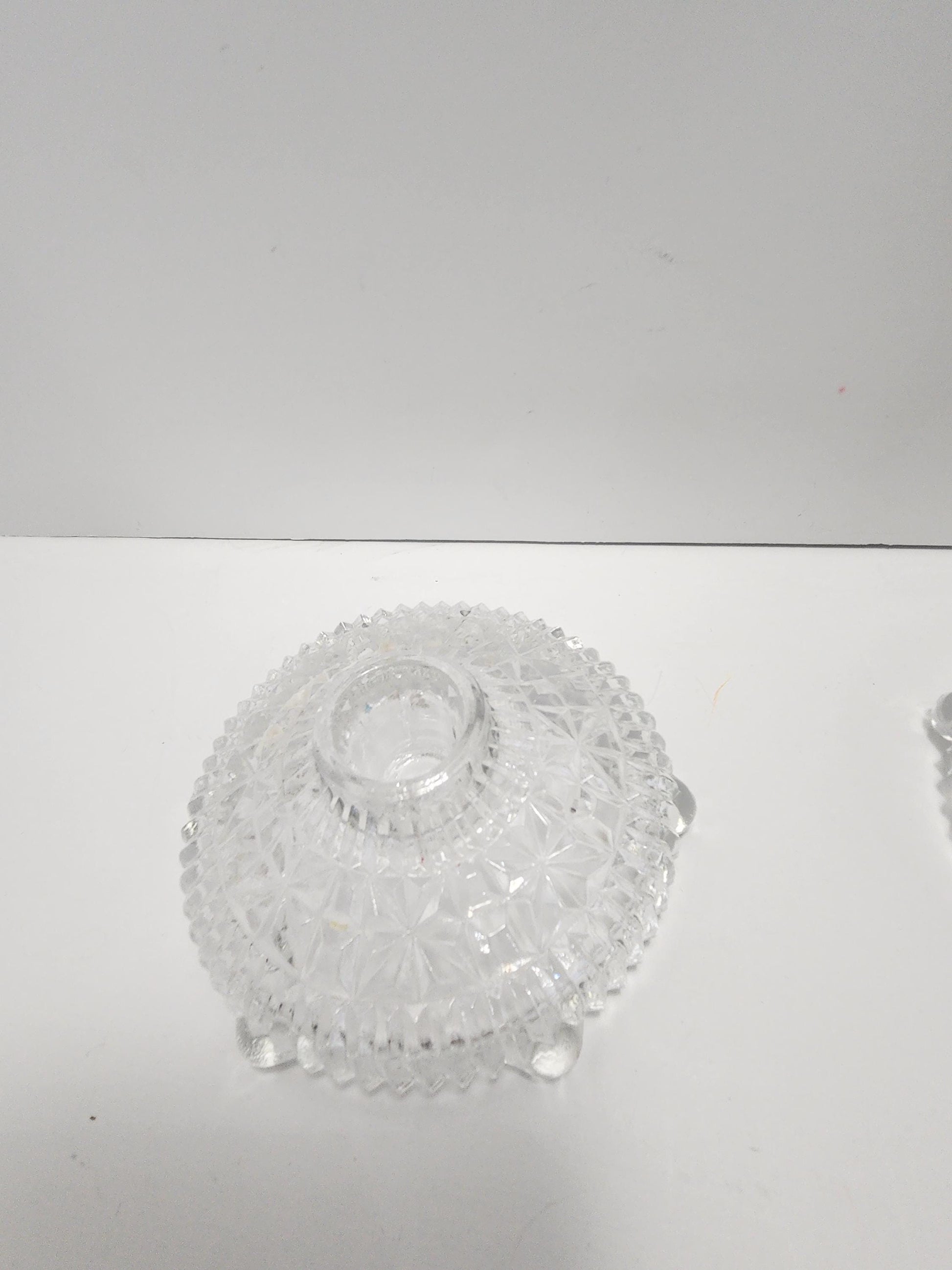 1960's Anchor Hocking Stars And Bars Vintage Crystal Glass Candlestick Holders - Candles - Candlestick Holders - Stars And Bars - Anchor Hoc