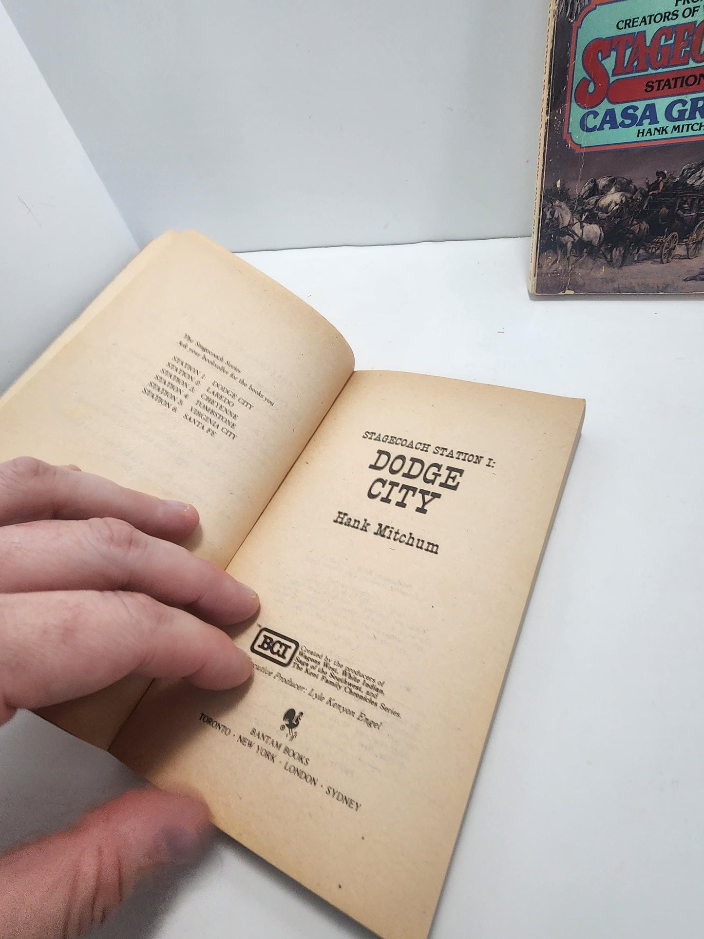 Stagecoach Station Vintage Book Series LOT Of 2 - Hank Mitchum - Hank Mitchhum Books - Westerns - Western Books - Paperback Books