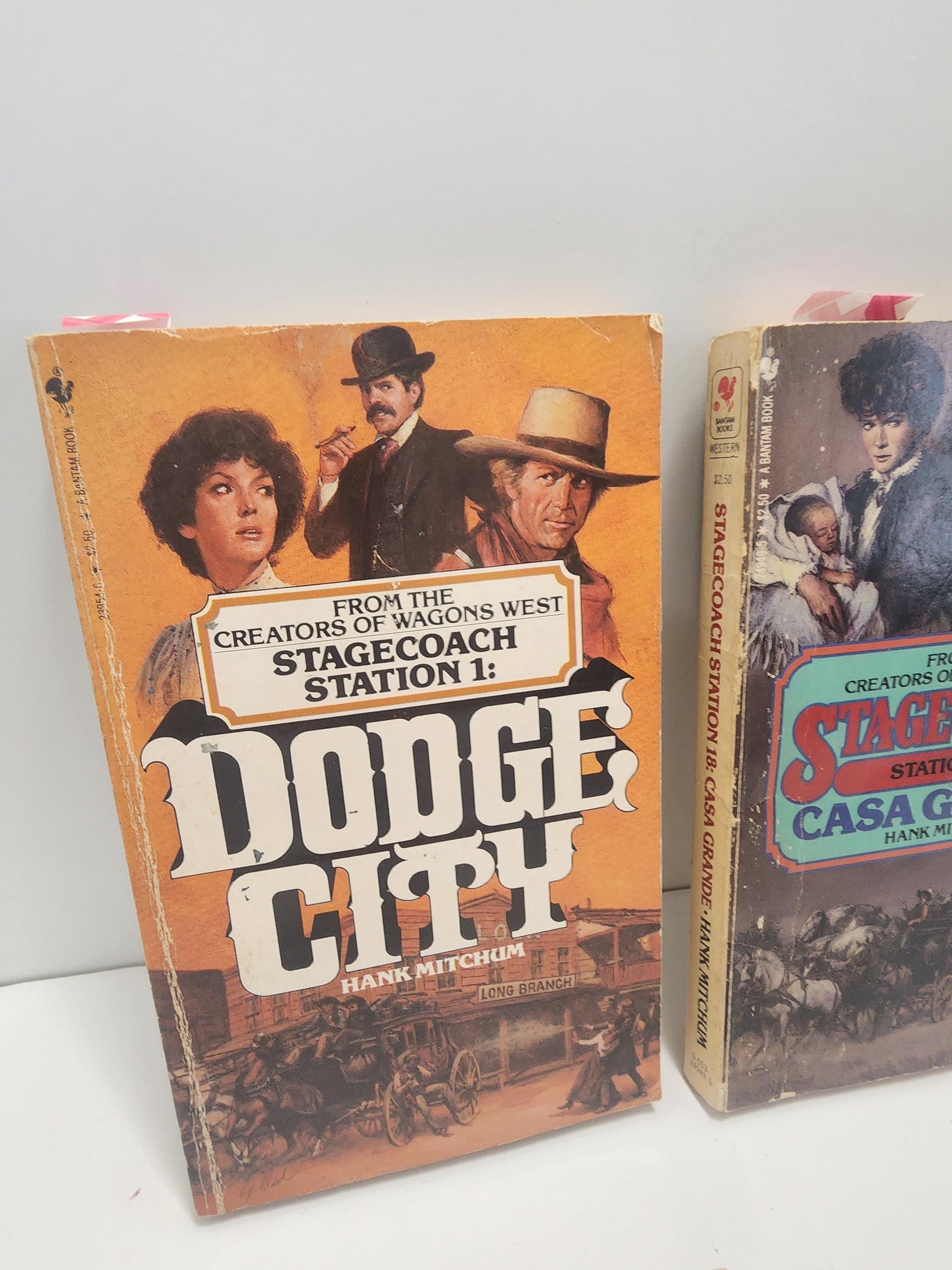 Stagecoach Station Vintage Book Series LOT Of 2 - Hank Mitchum - Hank Mitchhum Books - Westerns - Western Books - Paperback Books