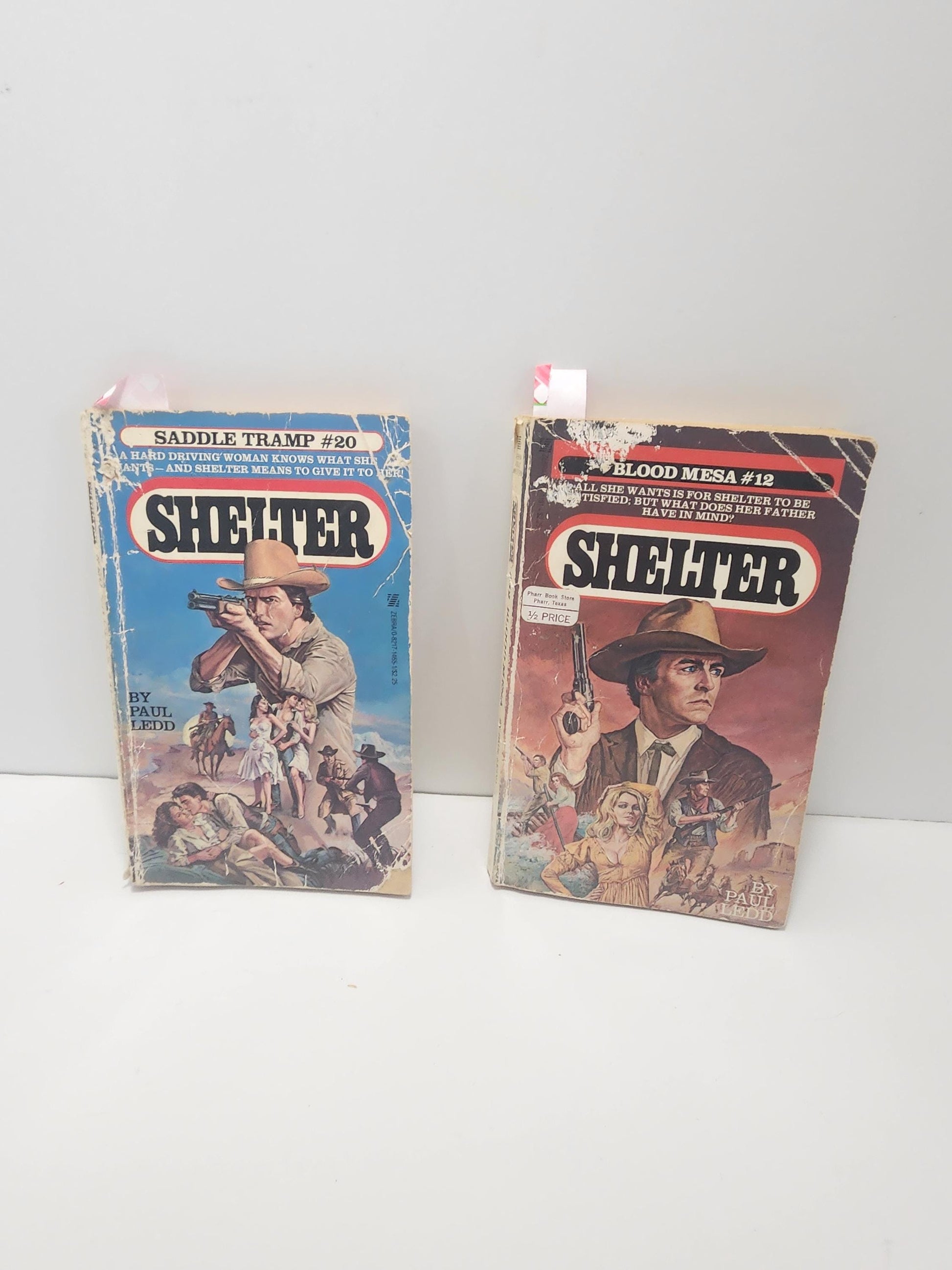 Shelter Western Book Series 1984 By Paul Ledd LOT Of 2 - Paul Ledd - Paul Ledd Books - Westerns - Cowboys - Western Books - 1980's - Book Se