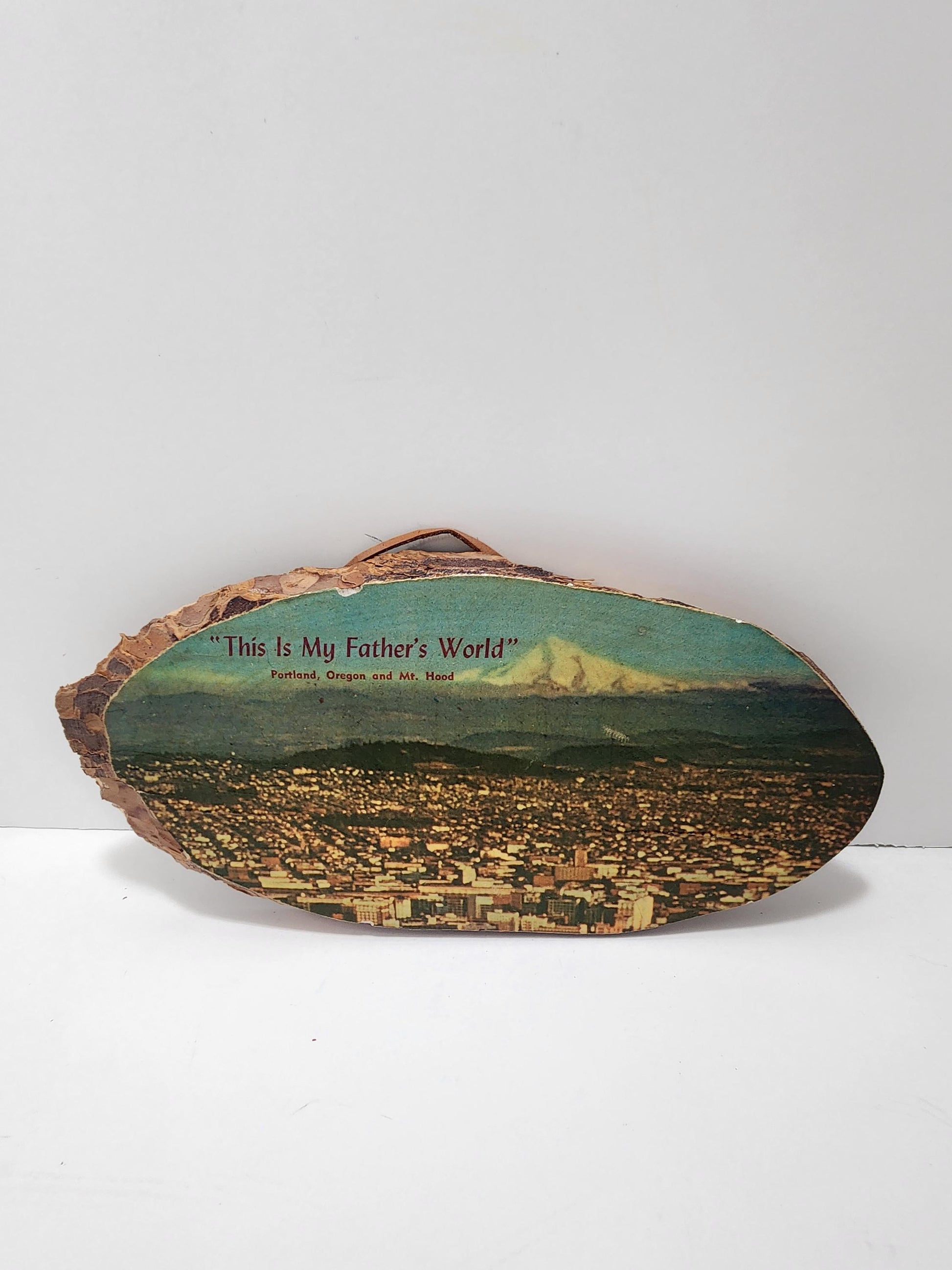 Midcentury National Parks Wooden Decorative Sign Portland Oregon & Mt Hood - Mt Hood - Portland Oregon - Oregon - National Parks