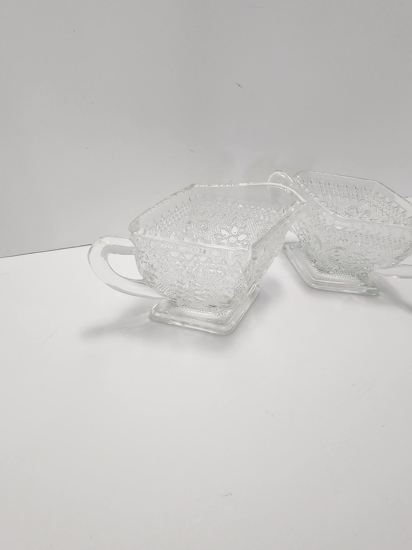 1980's Indiana Glass Tiara Pattern Creamer Glasses SET Of 2 - Indiana Glass - Creamer - Coffee - Tiara Glass - Glass - 1980's
