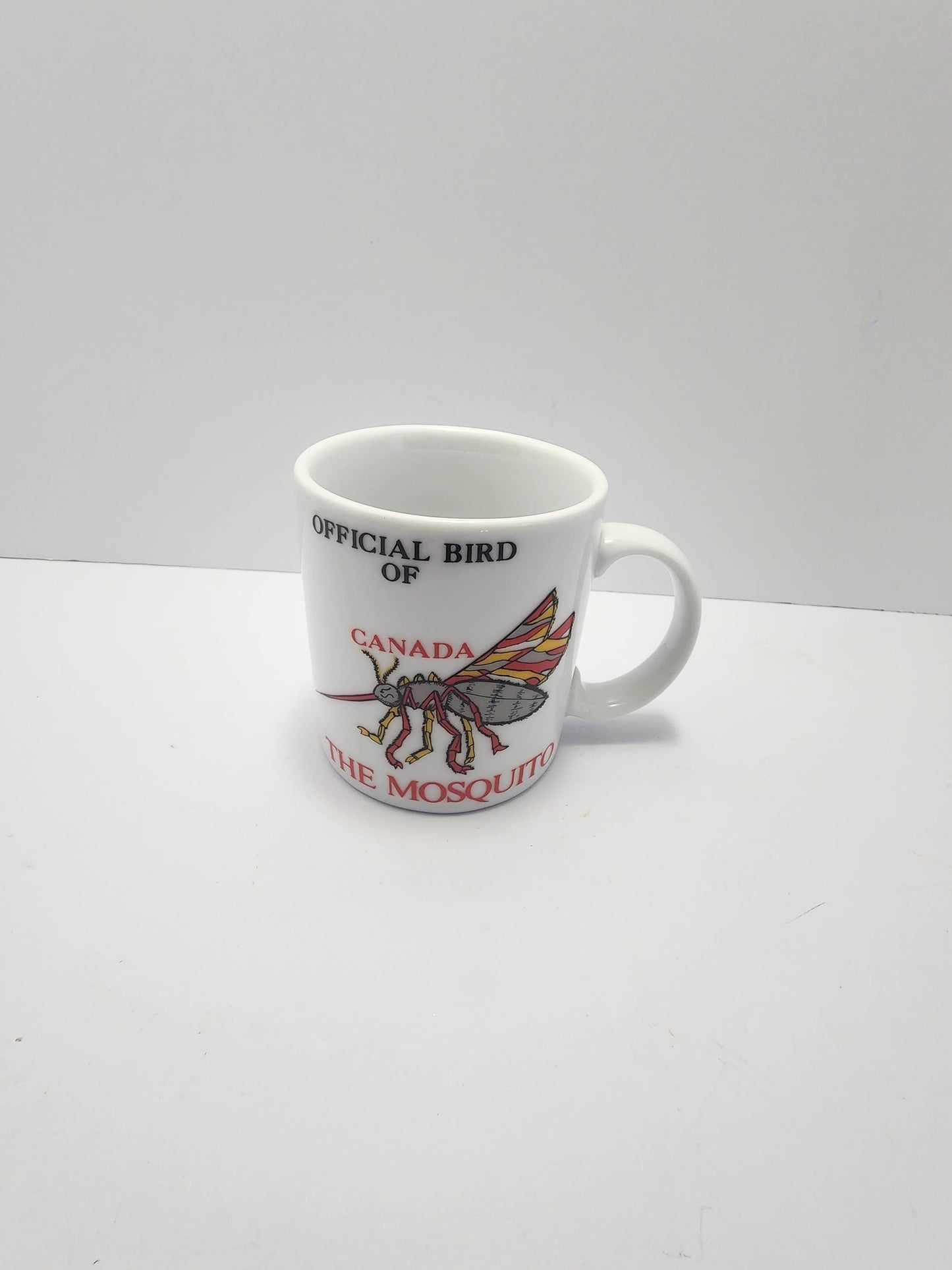 Mosquitoes "The Offical Bird Of Canada" Coffee Mug 1990's - Vintage Mugs - Mugs - Coffee - Gift Mugs - Canada - Mosquitoes - Birds - Gifts
