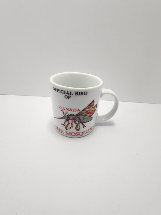 Mosquitoes "The Offical Bird Of Canada" Coffee Mug 1990's - Vintage Mugs - Mugs - Coffee - Gift Mugs - Canada - Mosquitoes - Birds - Gifts