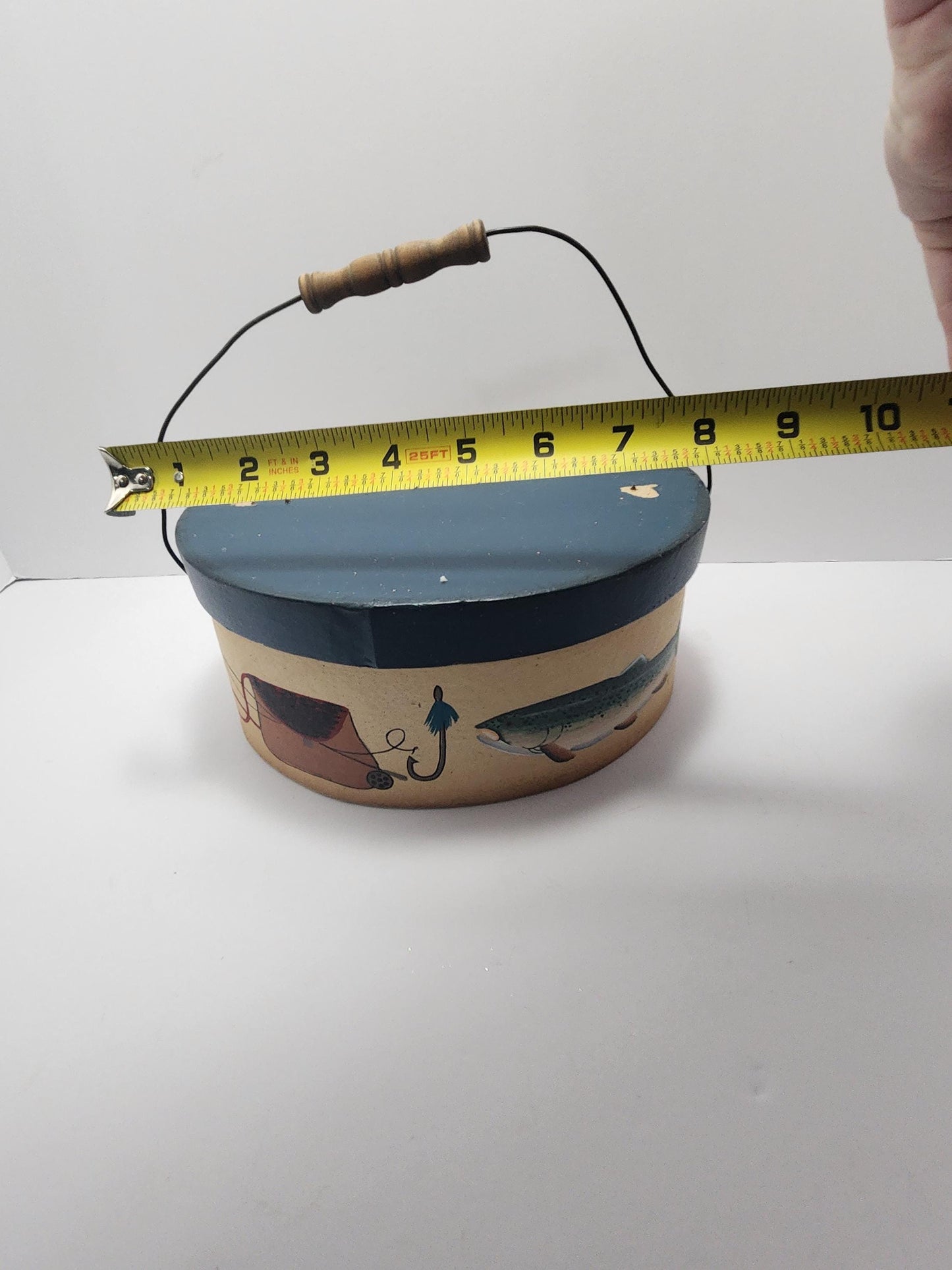 Vintage Moutain Trout Fishing Little Basket - Tacklebox - Fish - Fishing - Fish Decor - Mountains - Streams - Trout - Trout Fishing