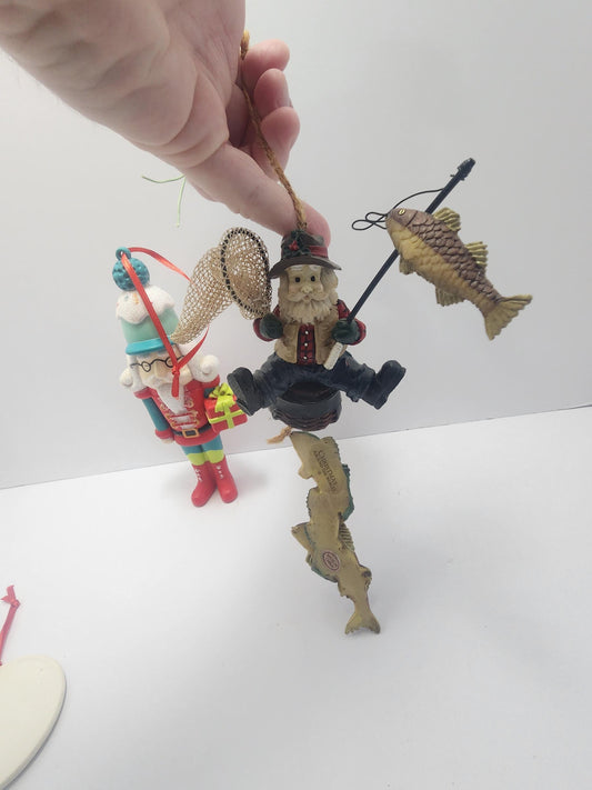 Fisherman Vintage 1990's Christmas Ornament - Fisherman - Fish - Ornaments - Gifts For Fisherman - Outdoorsman - Christmas Ornament