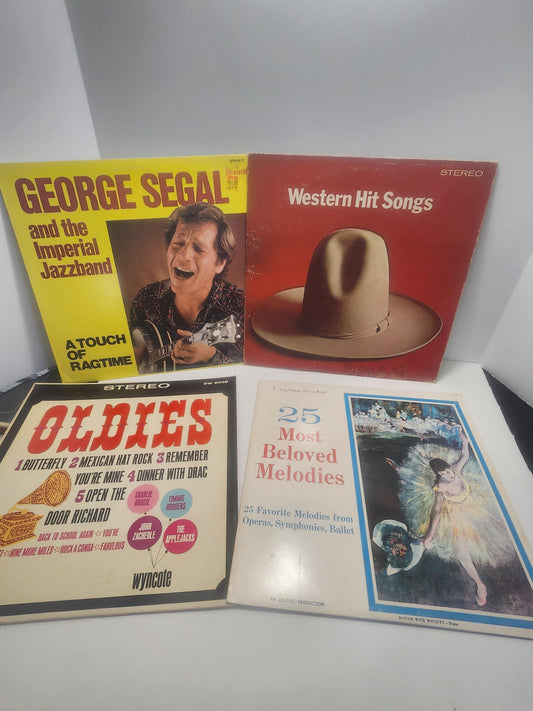 Country Western Oldies Vinyl LP Records 1970's 1980's Mixed LOT Of 4 - Vinyl - Vinyl LP Records - Western - Oldies - Country Music - Records