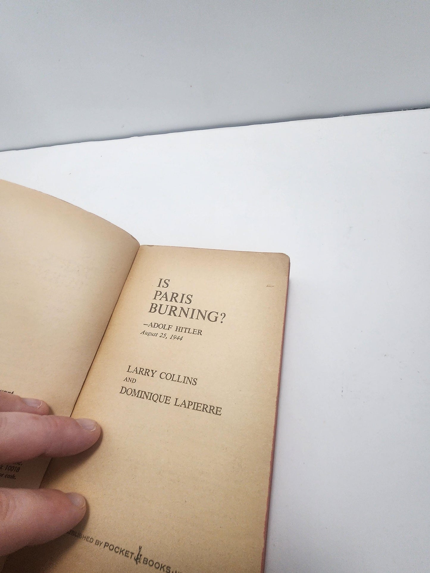 1960's Is Paris Burning? By Larry Collins - Larry Collins - Larry Collins Books - 1960's - Vintage Books - Is Paris Burning - Burning Paris
