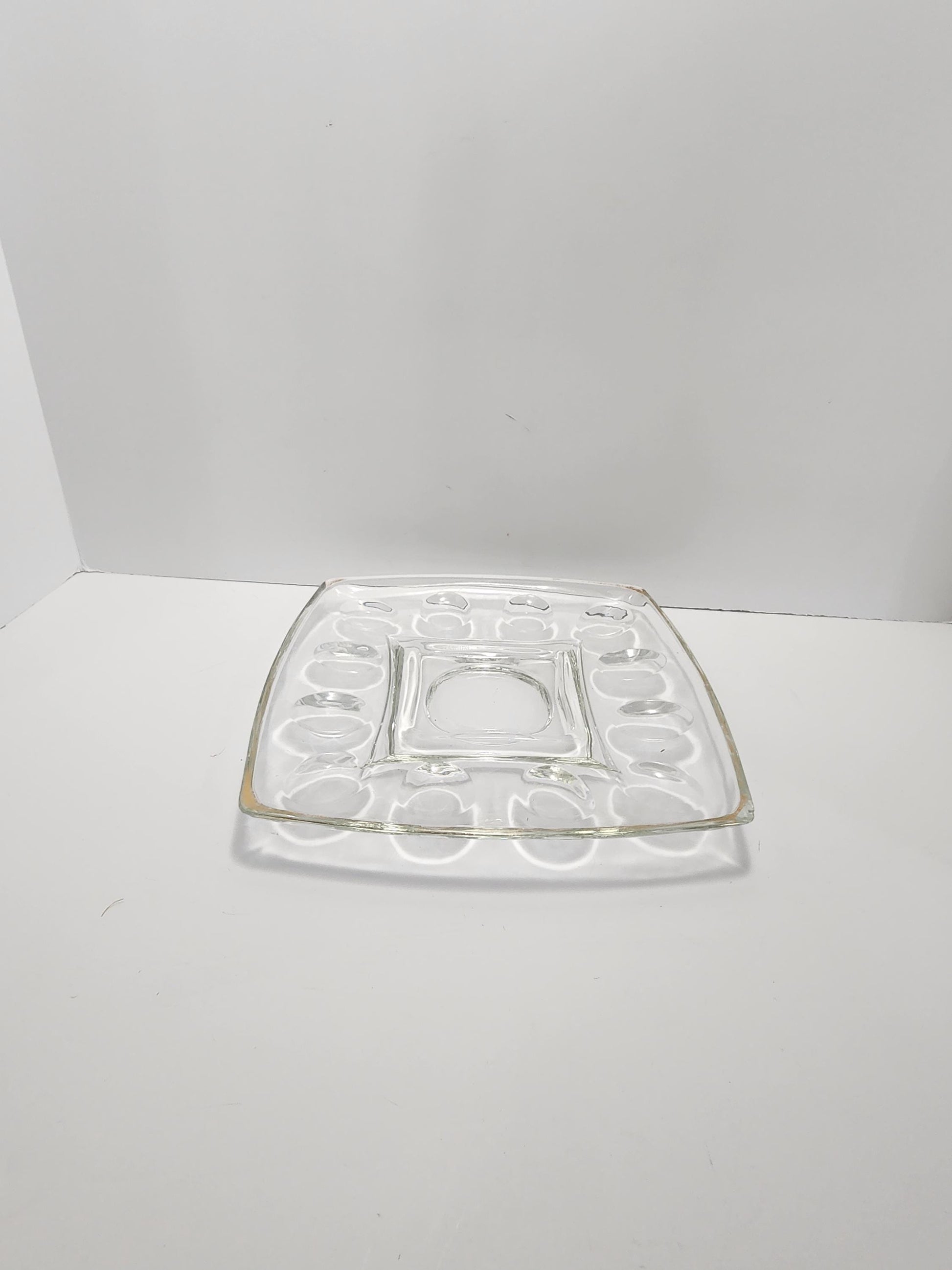 1980's Glass Egg Tray Serving Platter - Platters - Serving Tray - Serving Platters - Eggs - Egg Tray - Vintage Glass - Egg Serving Tray