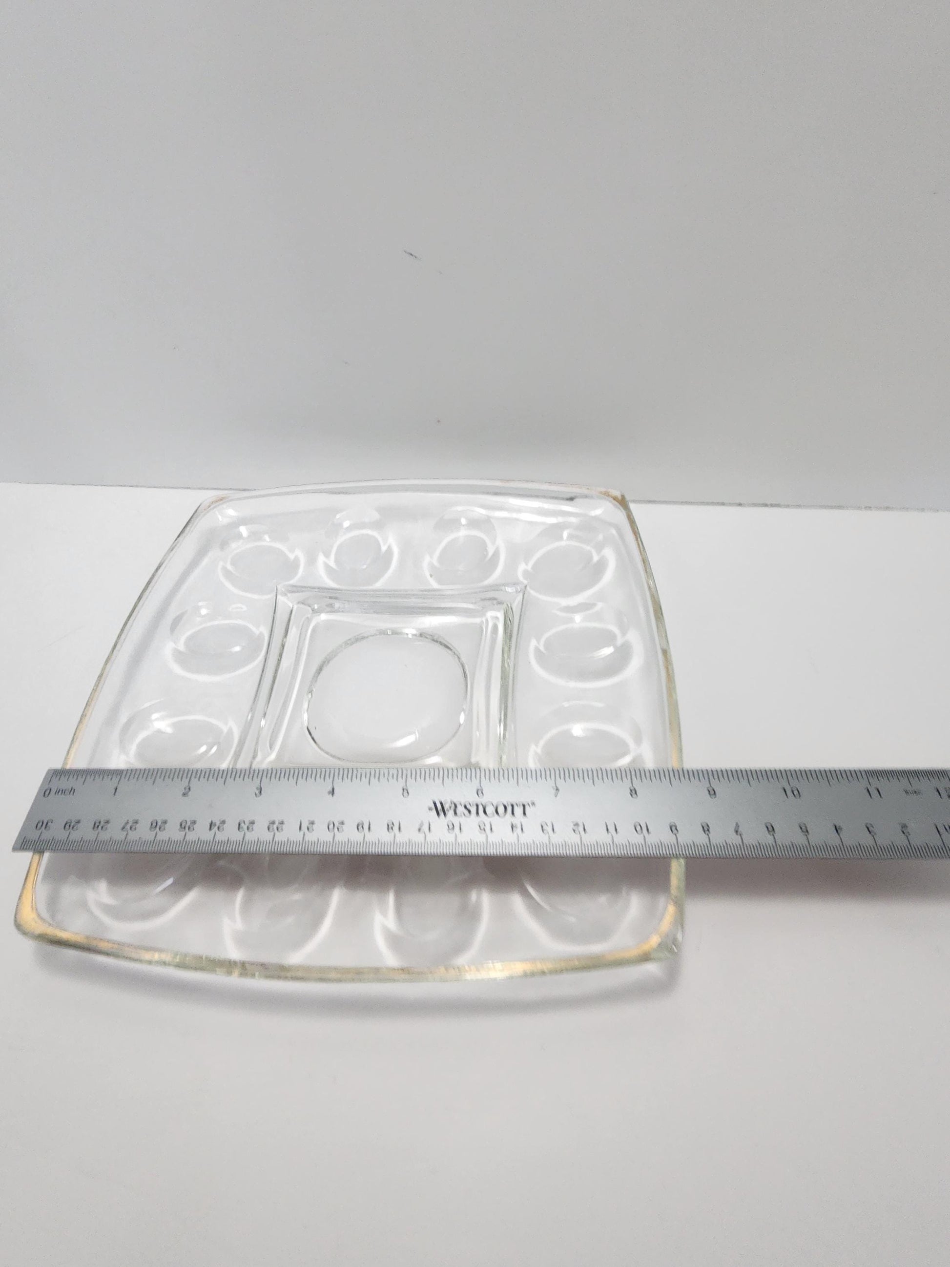 1980's Glass Egg Tray Serving Platter - Platters - Serving Tray - Serving Platters - Eggs - Egg Tray - Vintage Glass - Egg Serving Tray