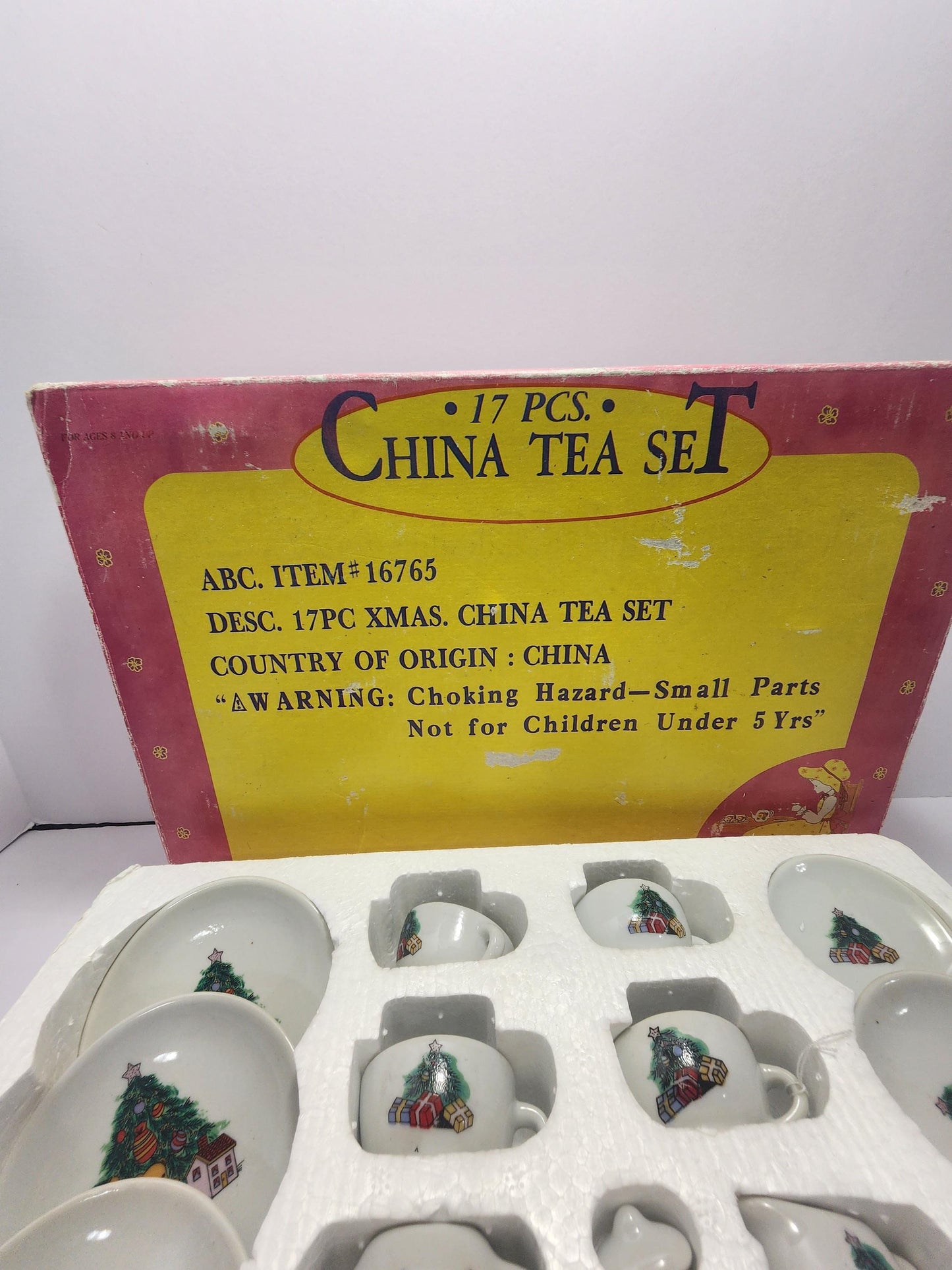 Children's Vintage 1980's Minature 17 Piece Non Toxic Tea Set EXCELLENT CONDITION - Minatures - Tea - Tea Set - Minature Tea Set - Children