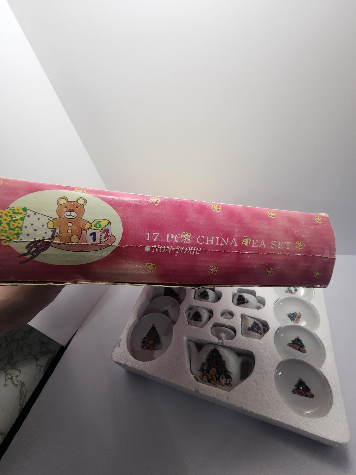 Children's Vintage 1980's Minature 17 Piece Non Toxic Tea Set EXCELLENT CONDITION - Minatures - Tea - Tea Set - Minature Tea Set - Children