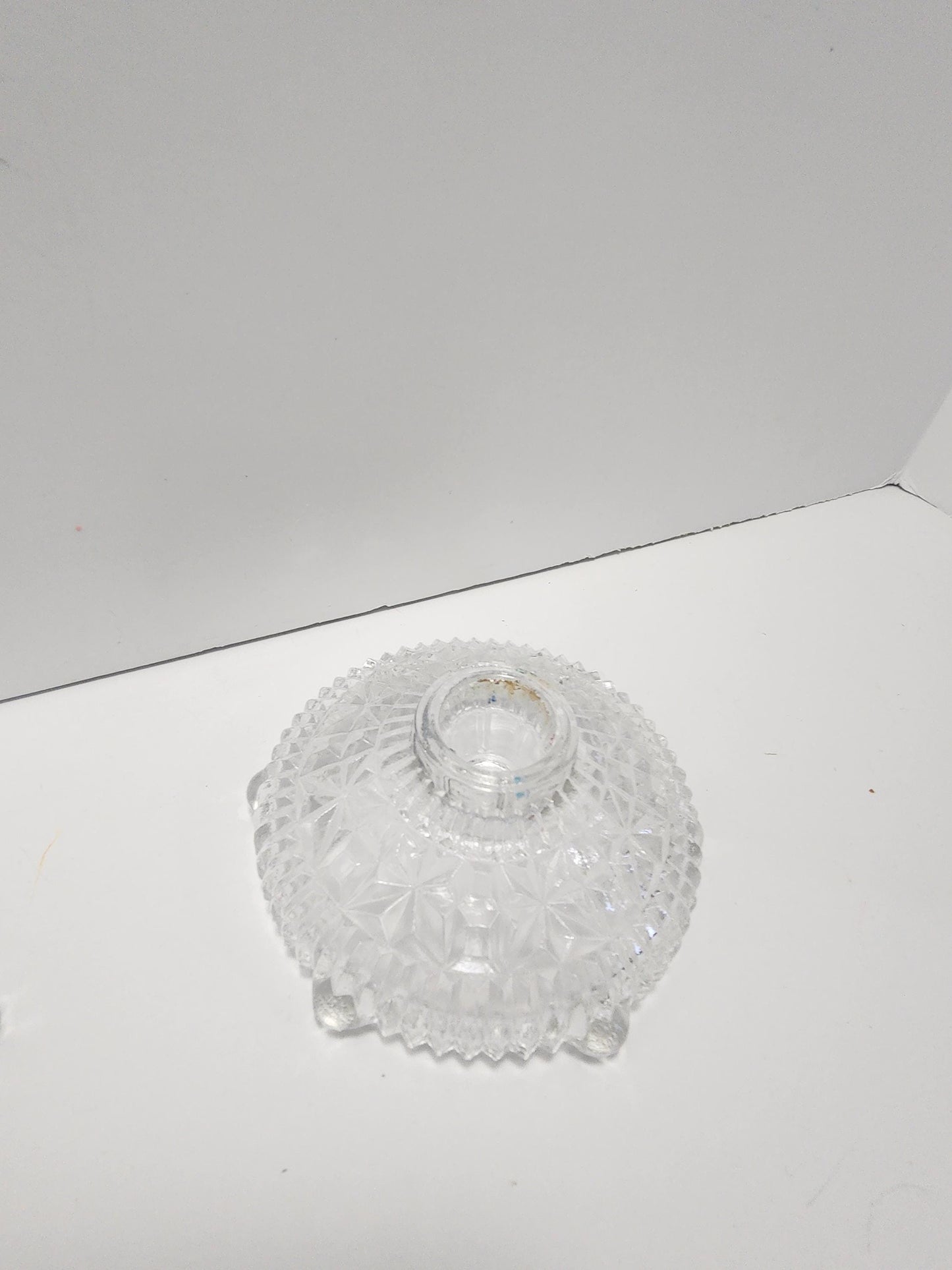 1960's Anchor Hocking Stars And Bars Vintage Crystal Glass Candlestick Holders - Candles - Candlestick Holders - Stars And Bars - Anchor Hoc