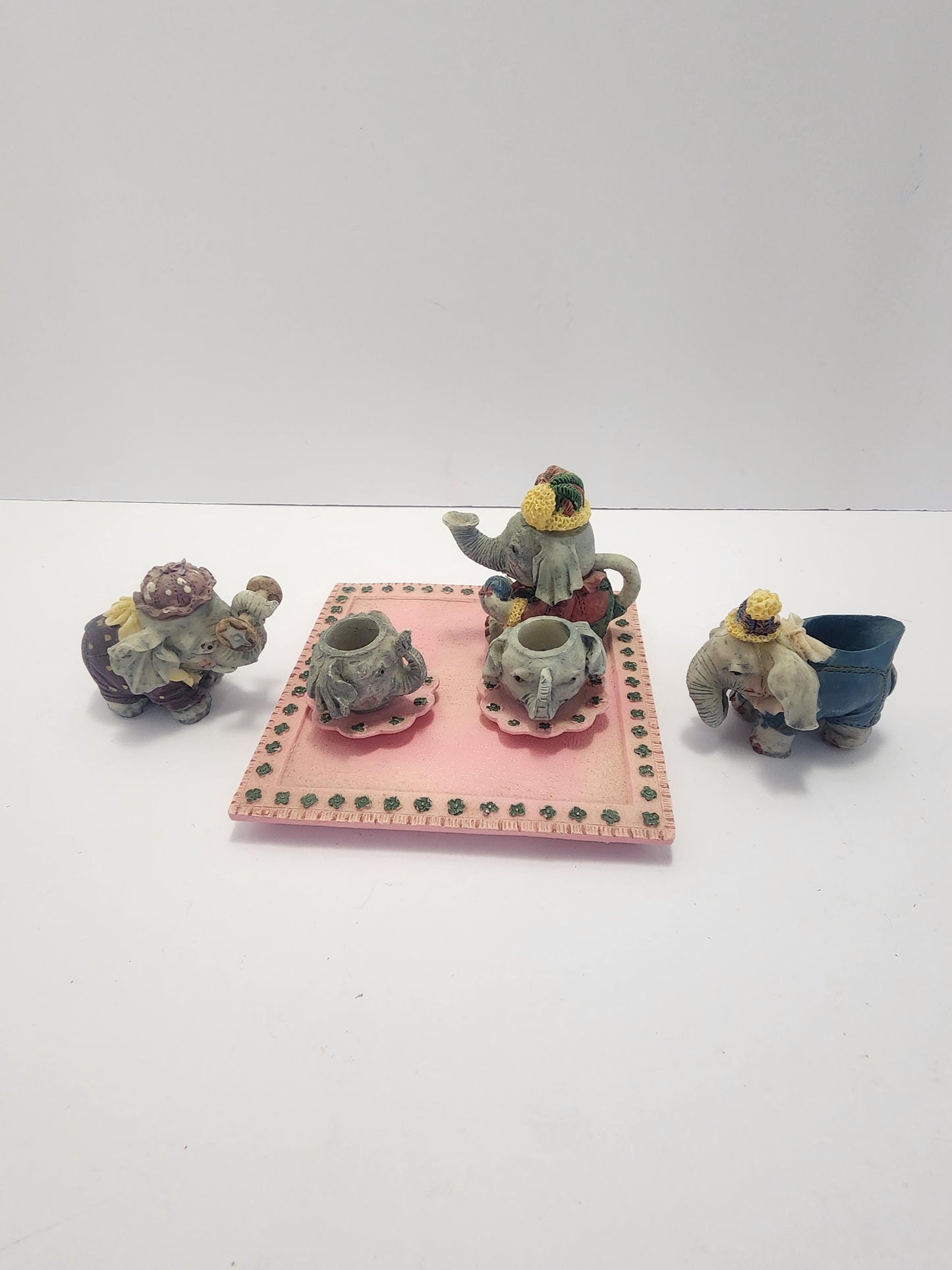 Minature Elephant Tea Set - Elephants - Tea Set - Minature Tea Set - Tea - Elephant Figurines