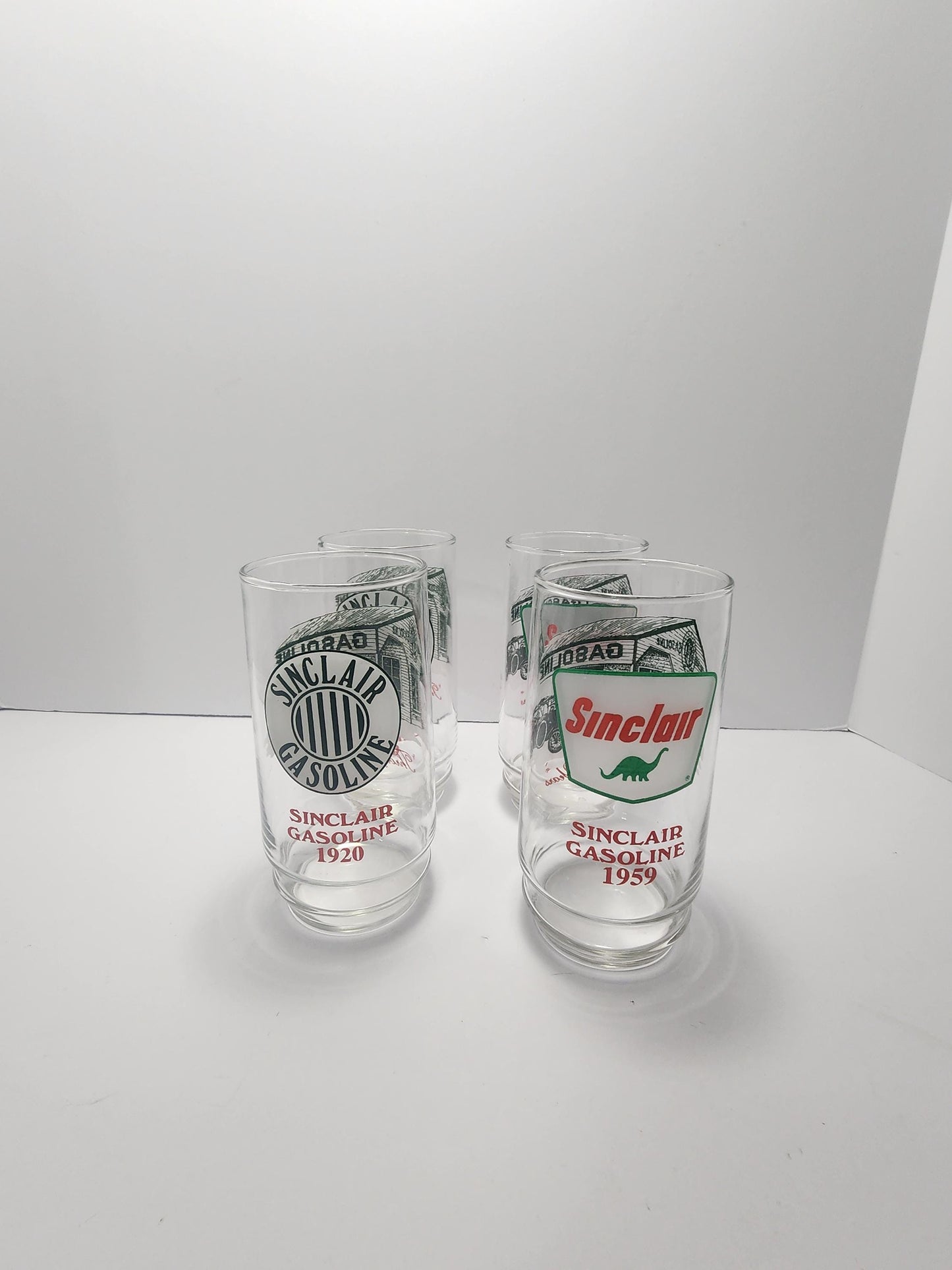 Sinclair Glass - 1919 Sinclair Glass - Through The Years Sinclair Glass - Vintage Gasoline - Sinclair - Sinclair Memorbilla - Sinclair Glass