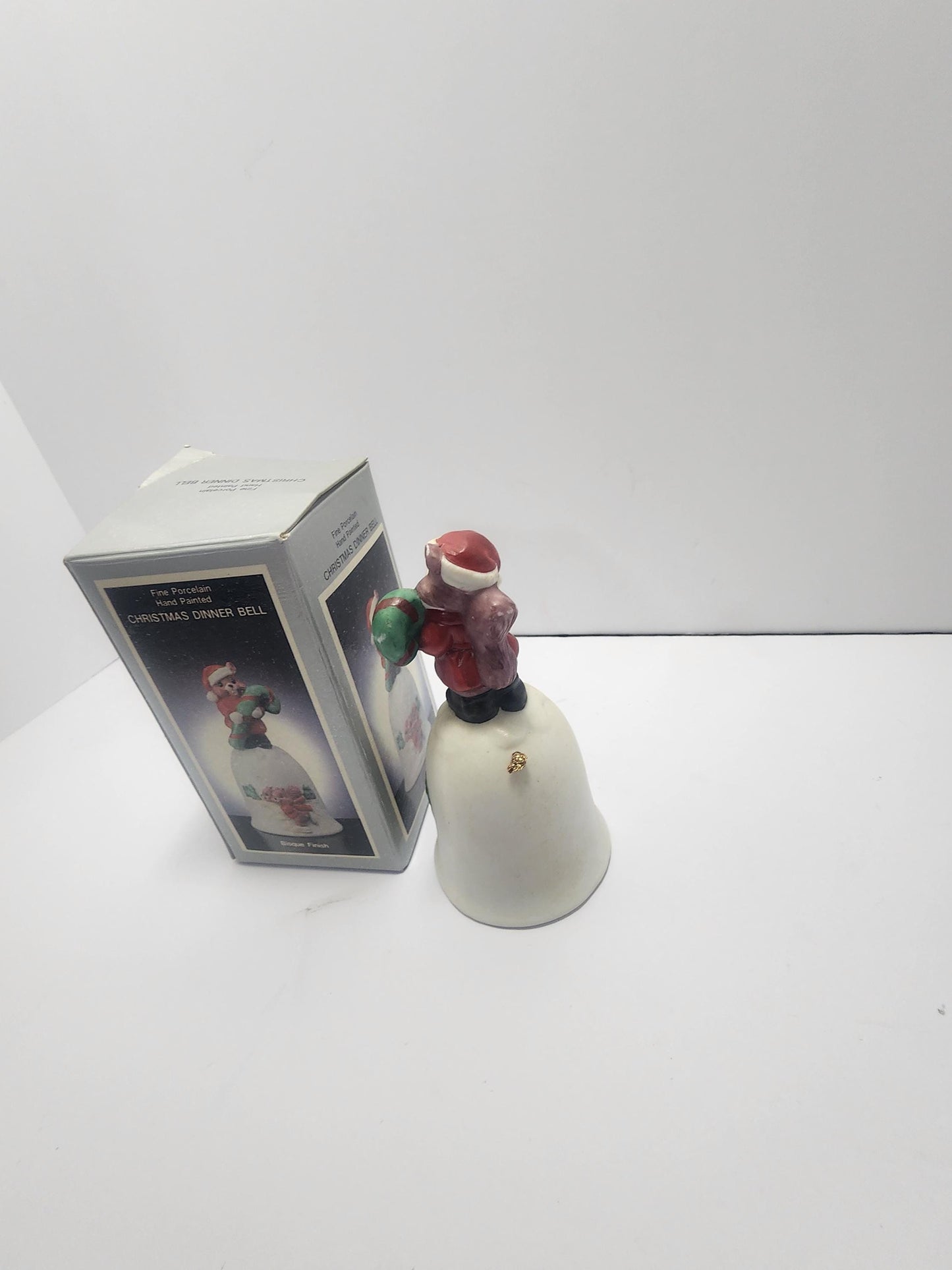 Bisque Hand Painted Vintage 1980's Christmas Dinner Bell - Bells - Collectable Bells - Christmas - Christmas Bell - Hand Painted - Dinner