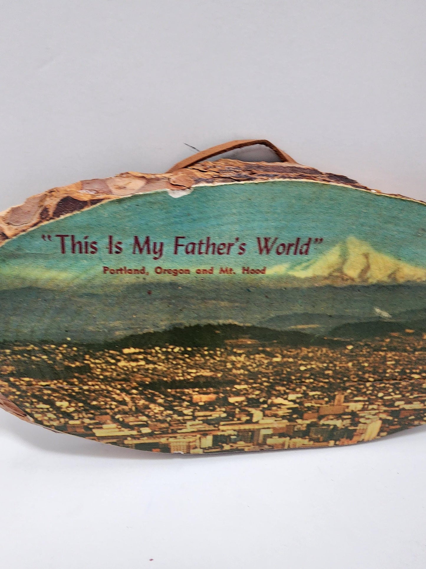 Midcentury National Parks Wooden Decorative Sign Portland Oregon & Mt Hood - Mt Hood - Portland Oregon - Oregon - National Parks