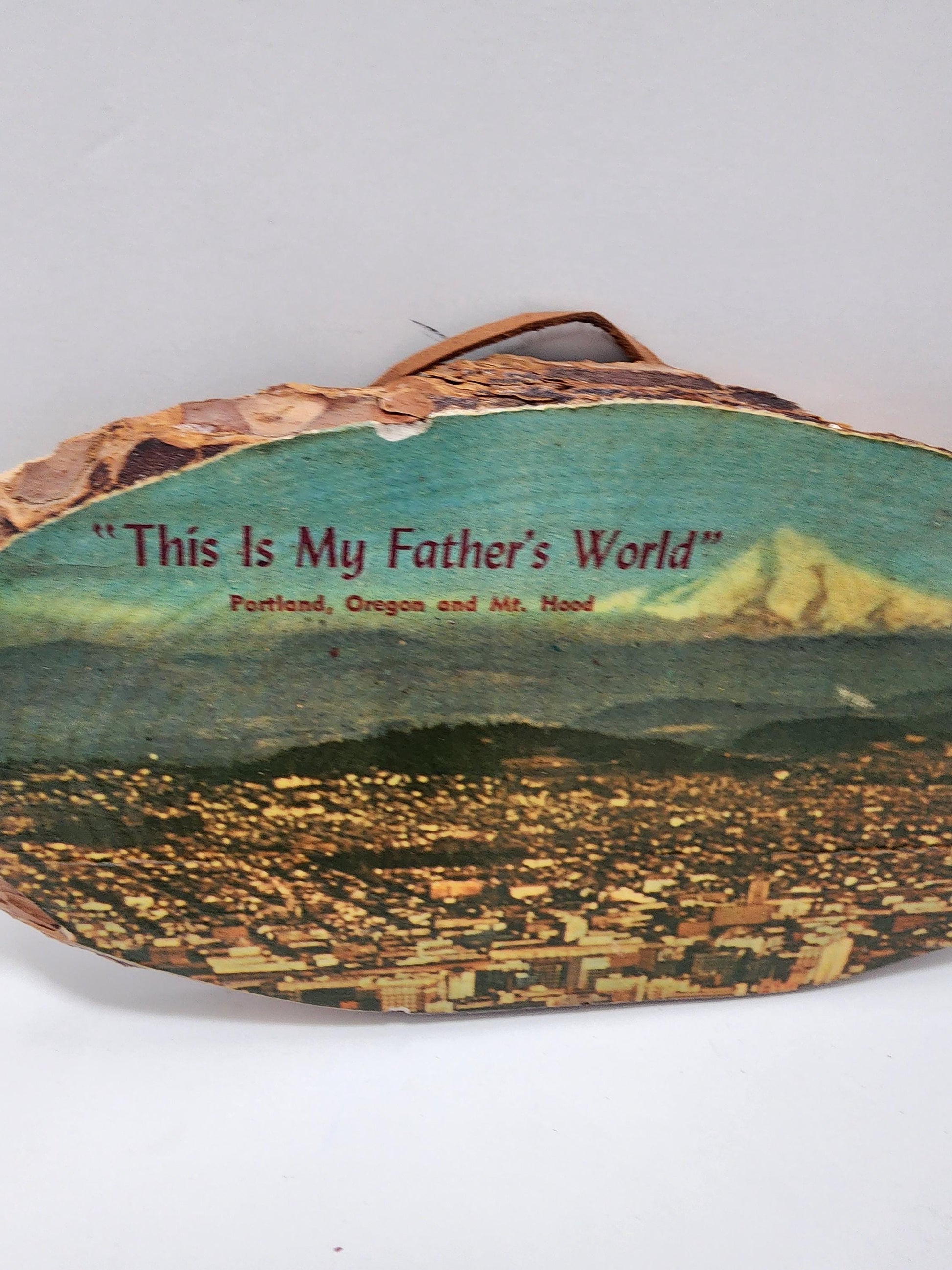 Midcentury National Parks Wooden Decorative Sign Portland Oregon & Mt Hood - Mt Hood - Portland Oregon - Oregon - National Parks