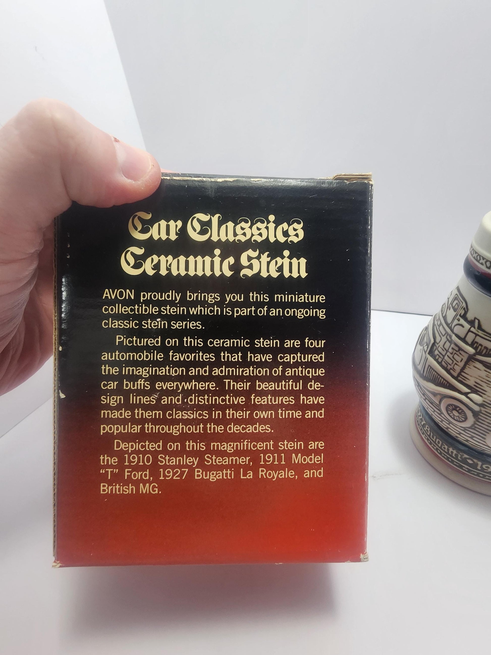 1982 Avon Beer Stein with Classic Cars - Steins - Cars - Classic Cars - Beer - Beer Stein - Avon - Avon Stein