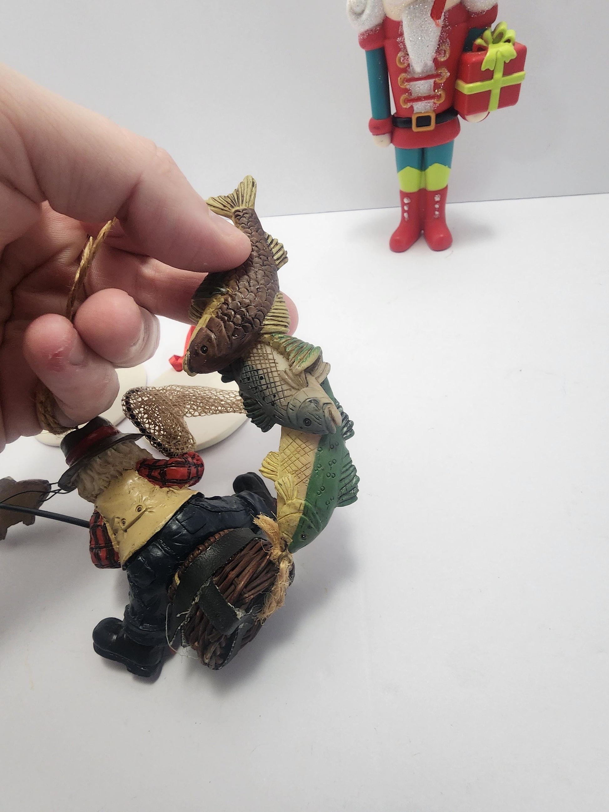 Fisherman Vintage 1990's Christmas Ornament - Fisherman - Fish - Ornaments - Gifts For Fisherman - Outdoorsman - Christmas Ornament