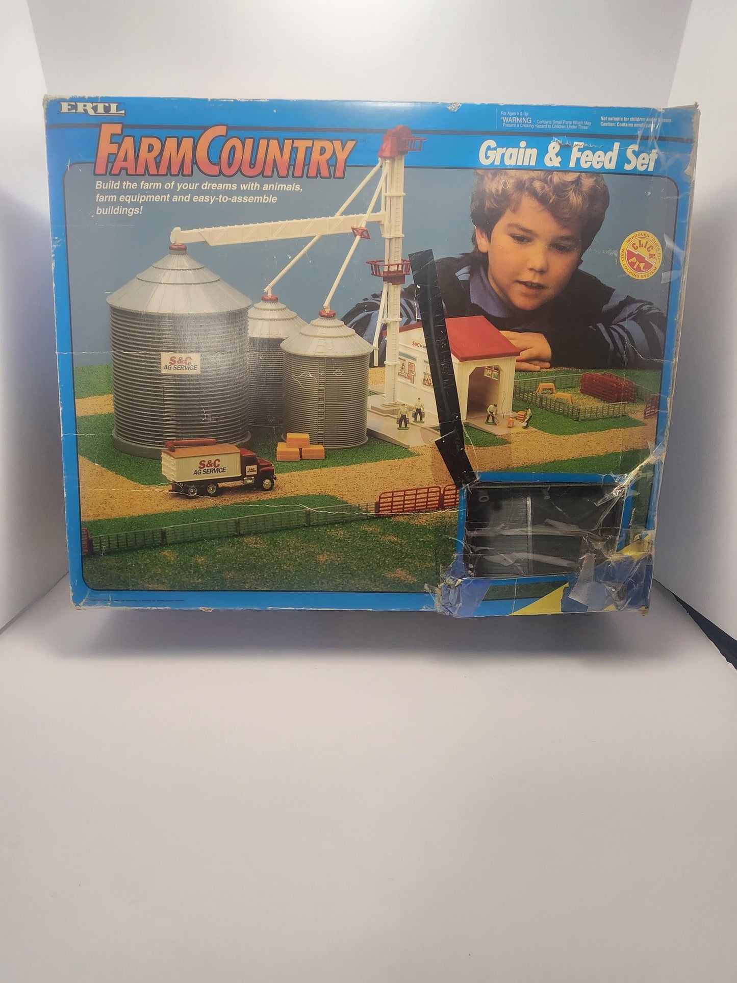 Ertl 1991 Farm Country Grain & Feed Set 1/64 Scale Toy Playset - Playset - Vintage Toys - Ertl - Ertl Toys - Farm Playset - Farming Toys