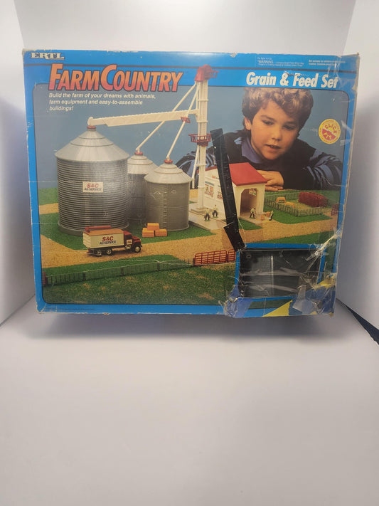 Ertl 1991 Farm Country Grain & Feed Set 1/64 Scale Toy Playset - Playset - Vintage Toys - Ertl - Ertl Toys - Farm Playset - Farming Toys