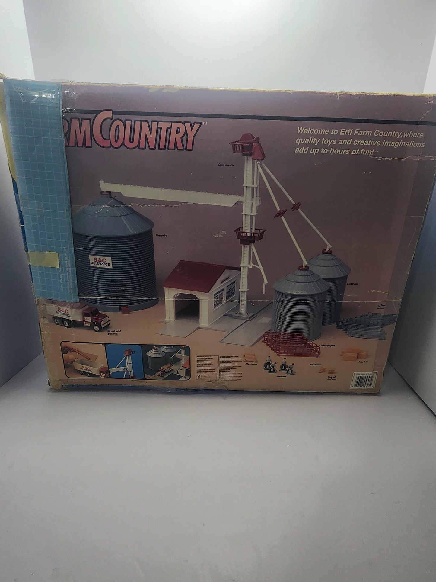 Ertl 1991 Farm Country Grain & Feed Set 1/64 Scale Toy Playset - Playset - Vintage Toys - Ertl - Ertl Toys - Farm Playset - Farming Toys