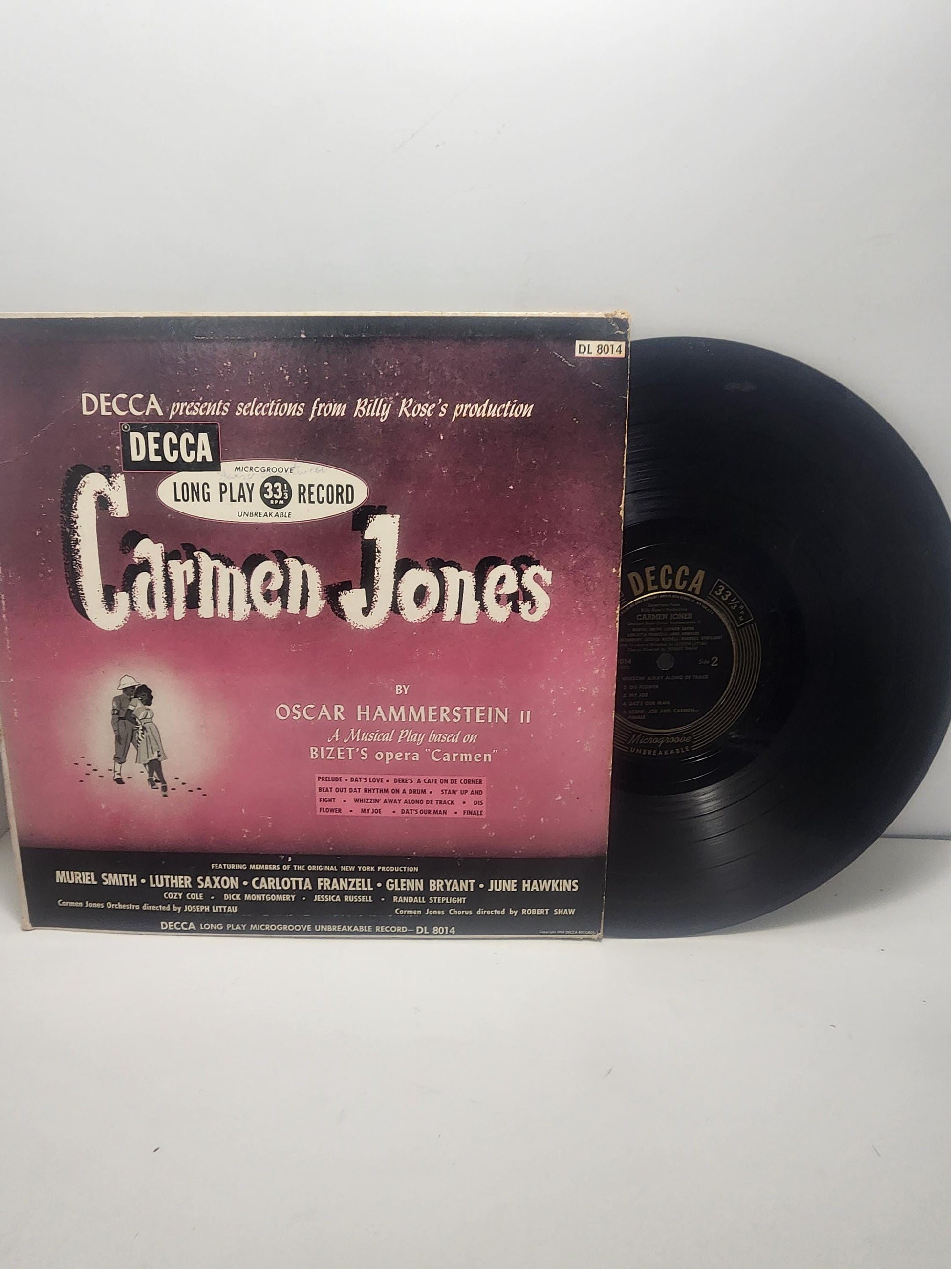 Carmen Jones Long Play 33 1/3 Vinyl Record - Vinyl - Vinyl Records - 1980's - Carmen Jones - Oscar Hammerstein - Oscar Hammerstein Records