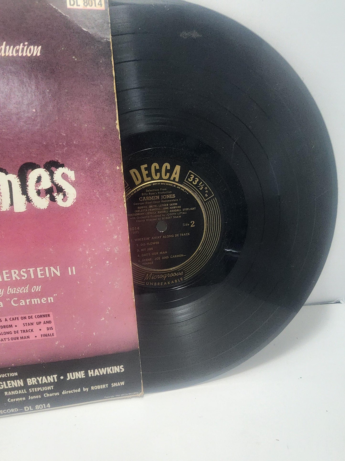 Carmen Jones Long Play 33 1/3 Vinyl Record - Vinyl - Vinyl Records - 1980's - Carmen Jones - Oscar Hammerstein - Oscar Hammerstein Records