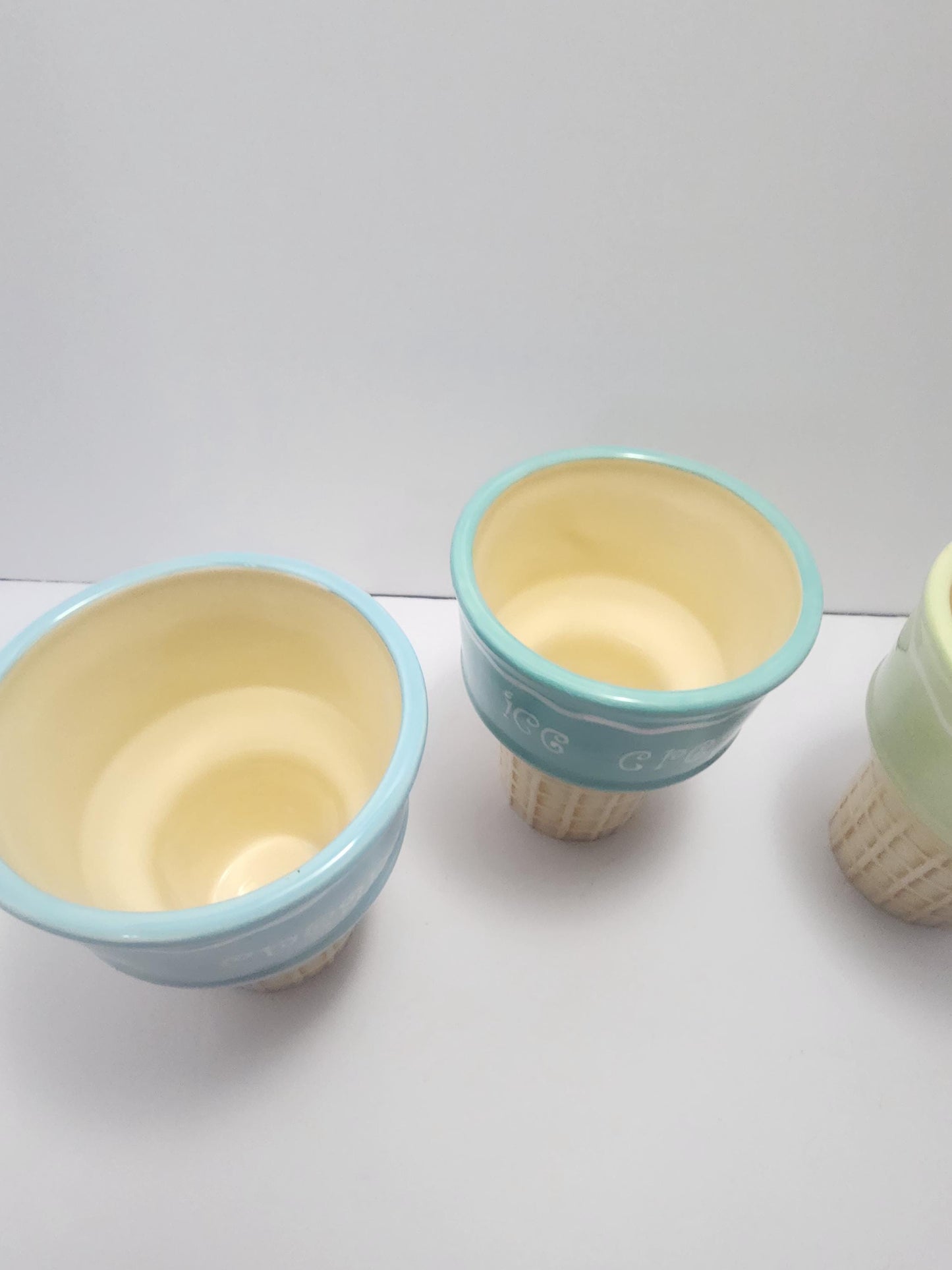 Ceramic Ice Cream Cone Dish Bowl Cups - Ice Cream - Ice Cream Cones - Ceramic Dish - Bowls - Dishes - Sundae - Ice Cream Shop