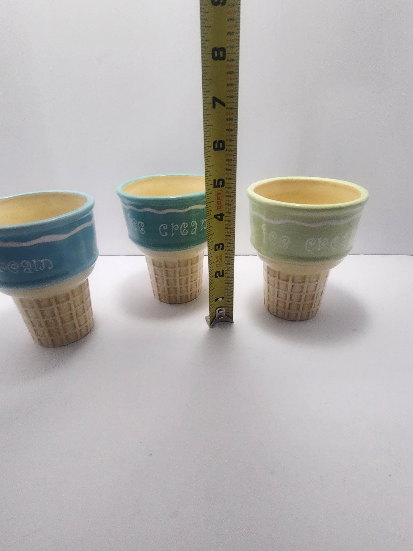 Ceramic Ice Cream Cone Dish Bowl Cups - Ice Cream - Ice Cream Cones - Ceramic Dish - Bowls - Dishes - Sundae - Ice Cream Shop