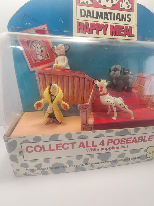 101 Dalmatians 1991 Original Mcdonalds Happy Meal Set With Display Box - Display Box - Mcdonalds - Happy Meal Toys - Fast Food Toys - Dalmat