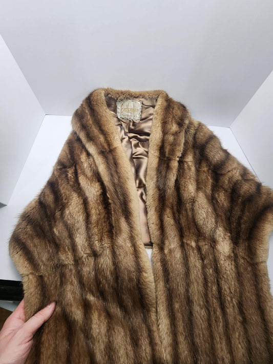 Mink Stole 1930's Era With Antique Handmade Hanger - Fur - Fur Coats - Gunders St Joseph Missouri - Missouri - Stole - Fur Coats - Mink