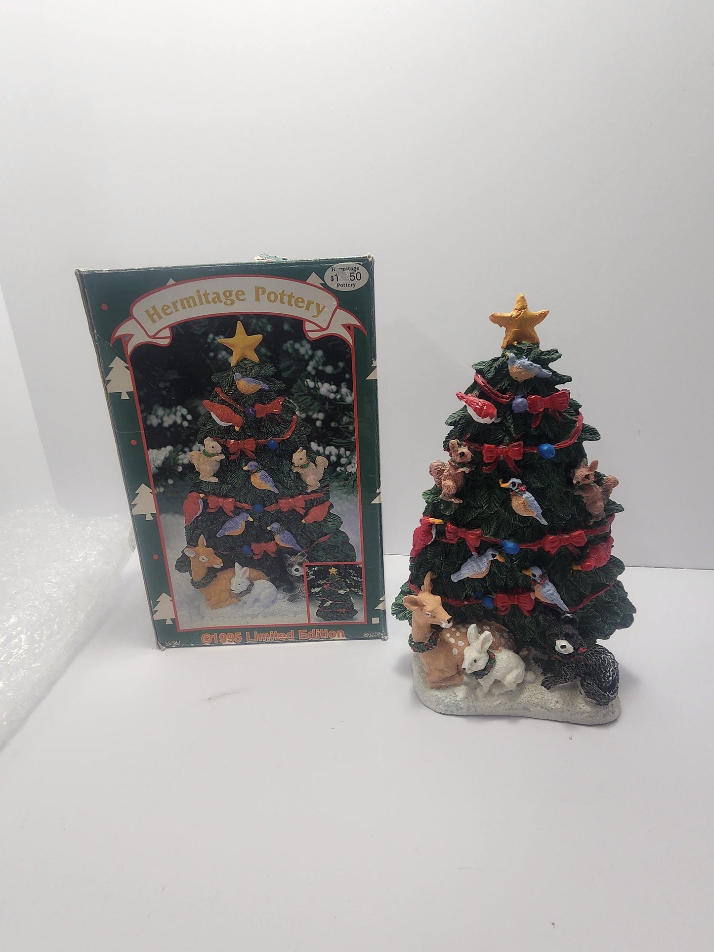 1995 Heritage Pottery Porcelain Christmas Tree Stand Decoration - Heritage Pottery - 1990's - Vintage Christmas - Christmas Decorations