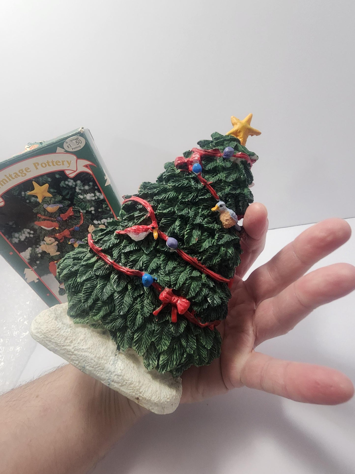 1995 Heritage Pottery Porcelain Christmas Tree Stand Decoration - Heritage Pottery - 1990's - Vintage Christmas - Christmas Decorations