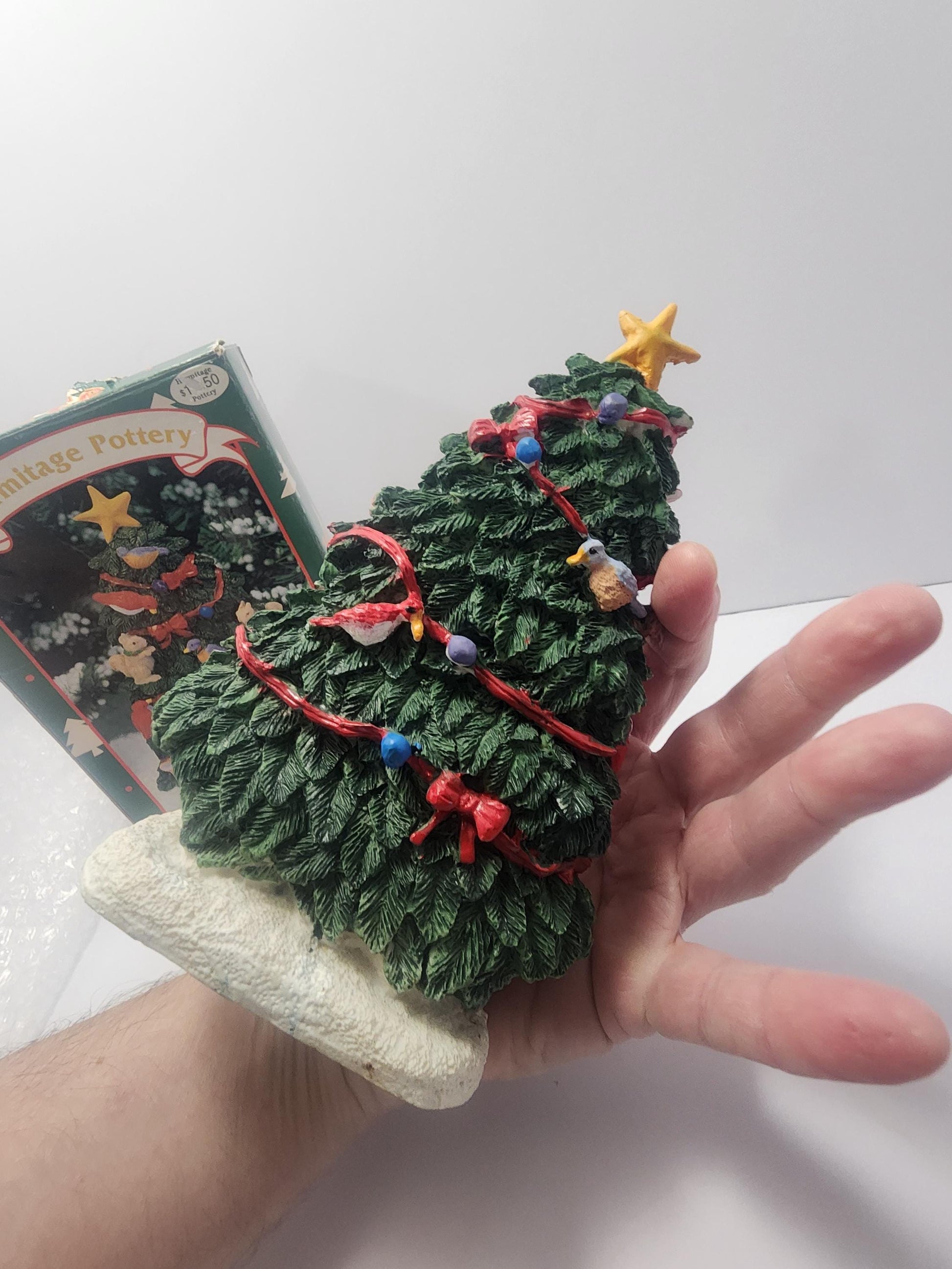 1995 Heritage Pottery Porcelain Christmas Tree Stand Decoration - Heritage Pottery - 1990's - Vintage Christmas - Christmas Decorations