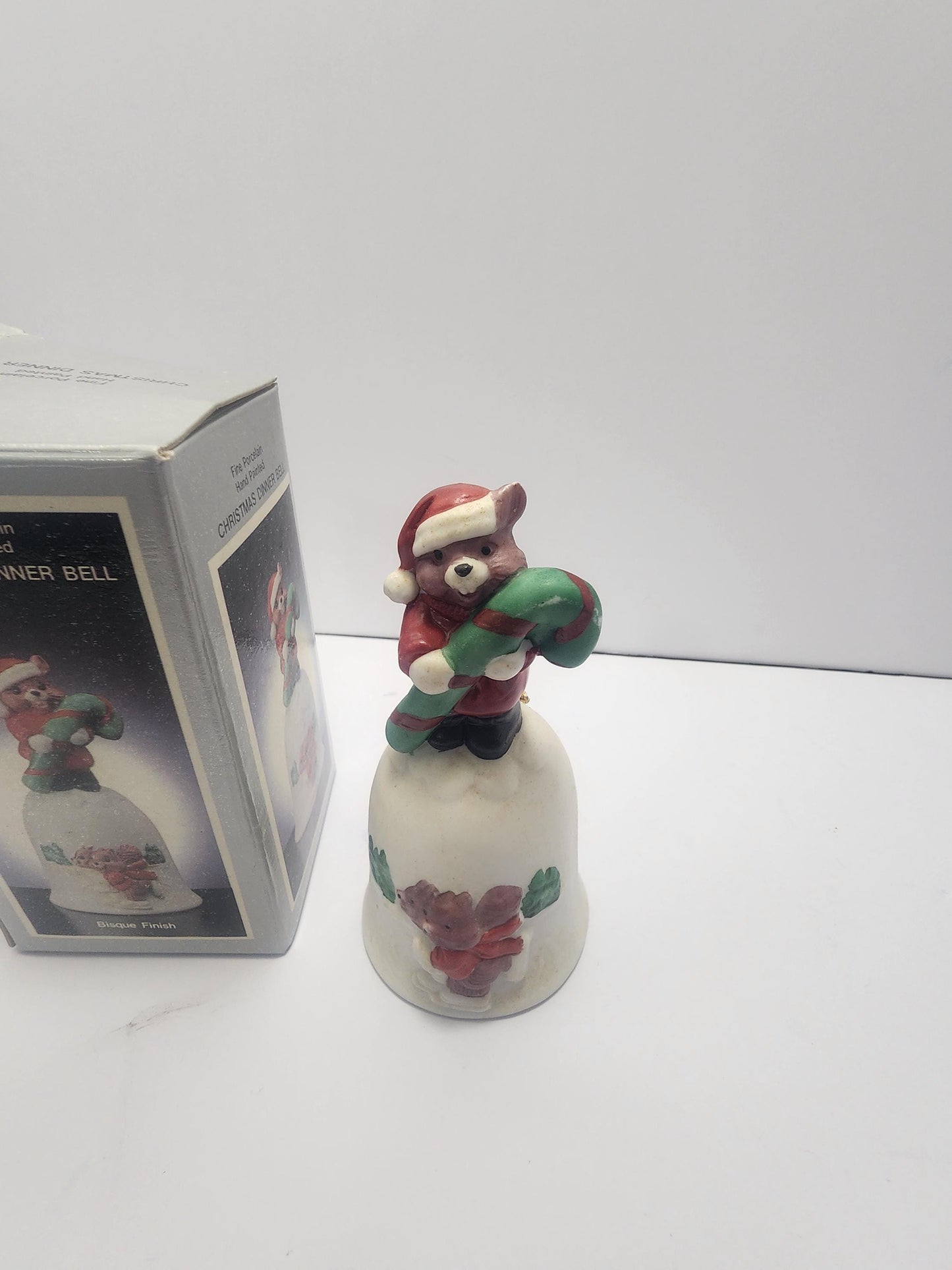 Bisque Hand Painted Vintage 1980's Christmas Dinner Bell - Bells - Collectable Bells - Christmas - Christmas Bell - Hand Painted - Dinner