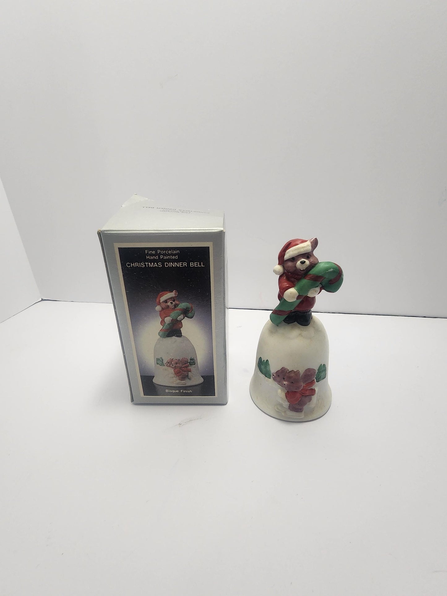 Bisque Hand Painted Vintage 1980's Christmas Dinner Bell - Bells - Collectable Bells - Christmas - Christmas Bell - Hand Painted - Dinner